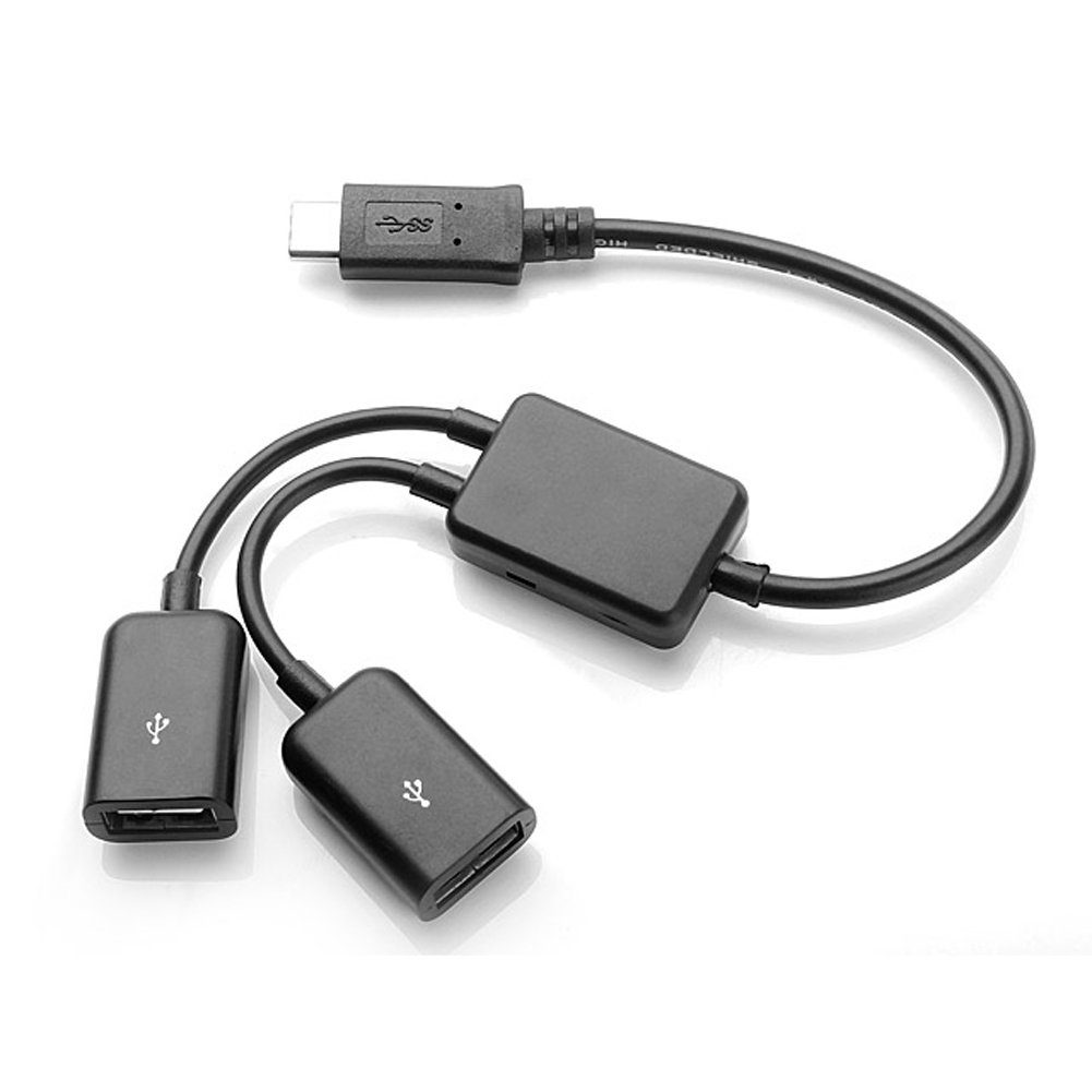 Bolwins H67 USB C Stecker zu 2x USB Buchse Kabel Adapter USB OTG