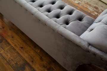 JVmoebel Chesterfield-Sofa Chesterfield Klassische Textil Couch Sofa Sitz Polster Stoffsofas, Die Rückenlehne mit Knöpfen.