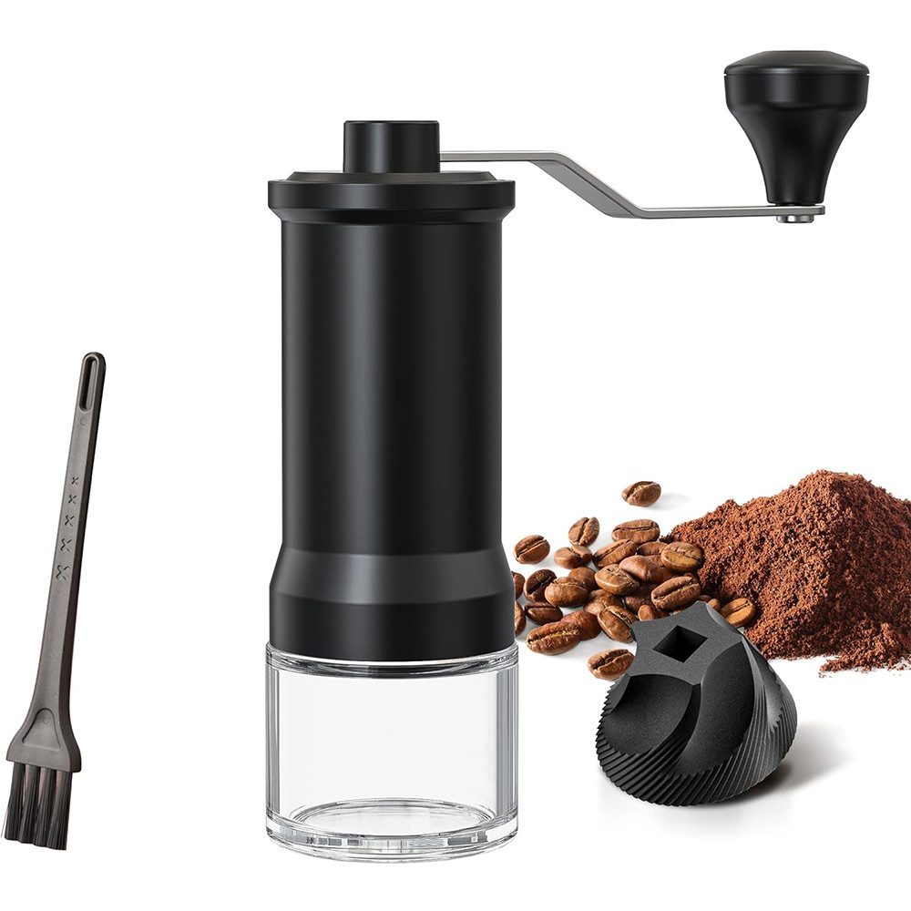 NUODWELL Kaffeemühle Manuelle Kaffeemühle, Tragbare Handkaffeemühle mit Keramikmahlwerk, 30-stufig Einstellbar, für Pour Over,French Press und Moka-Kännchen