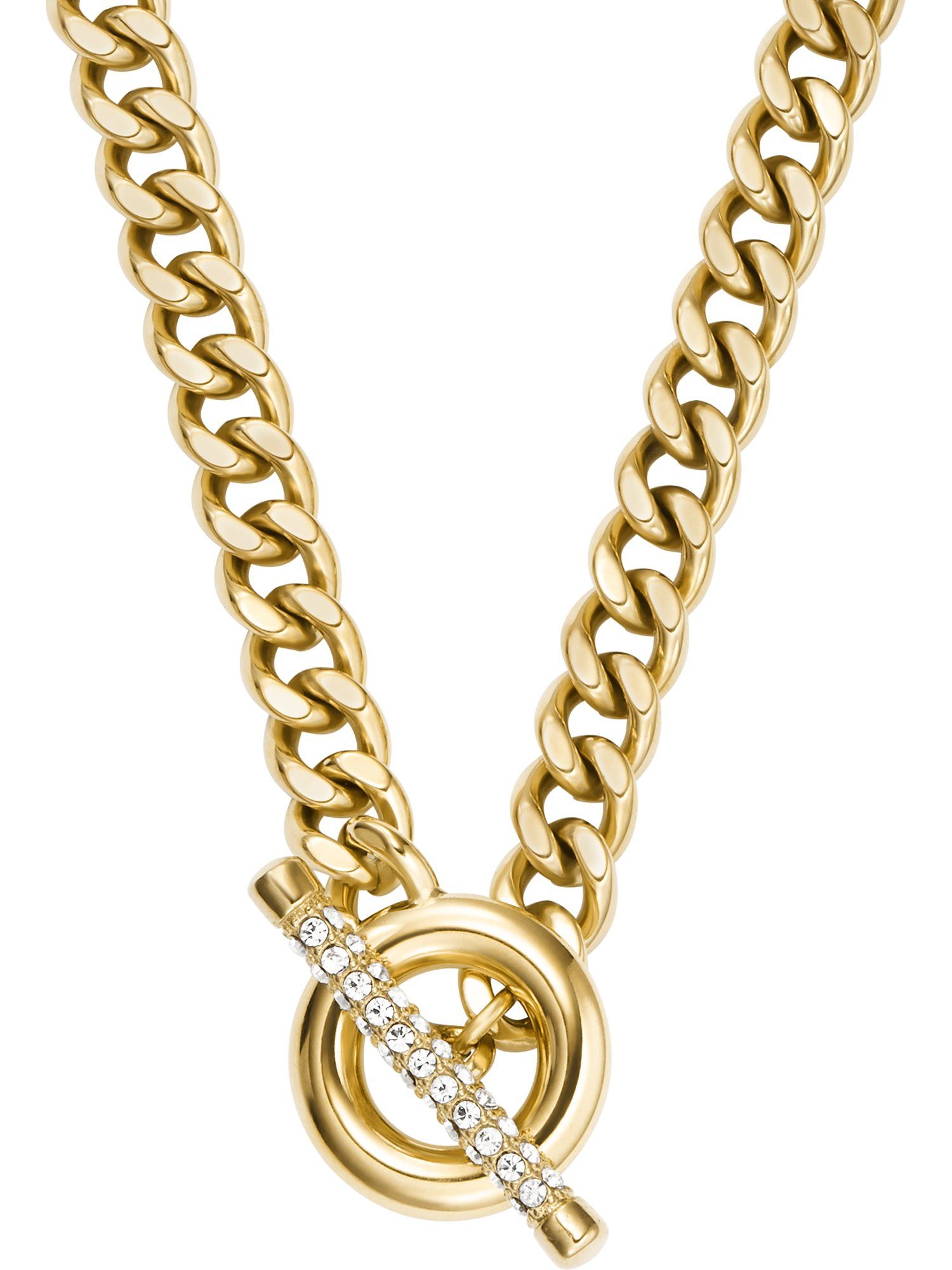 Fossil Collier Fossil Damen-Kette Edelstahl Glasstein