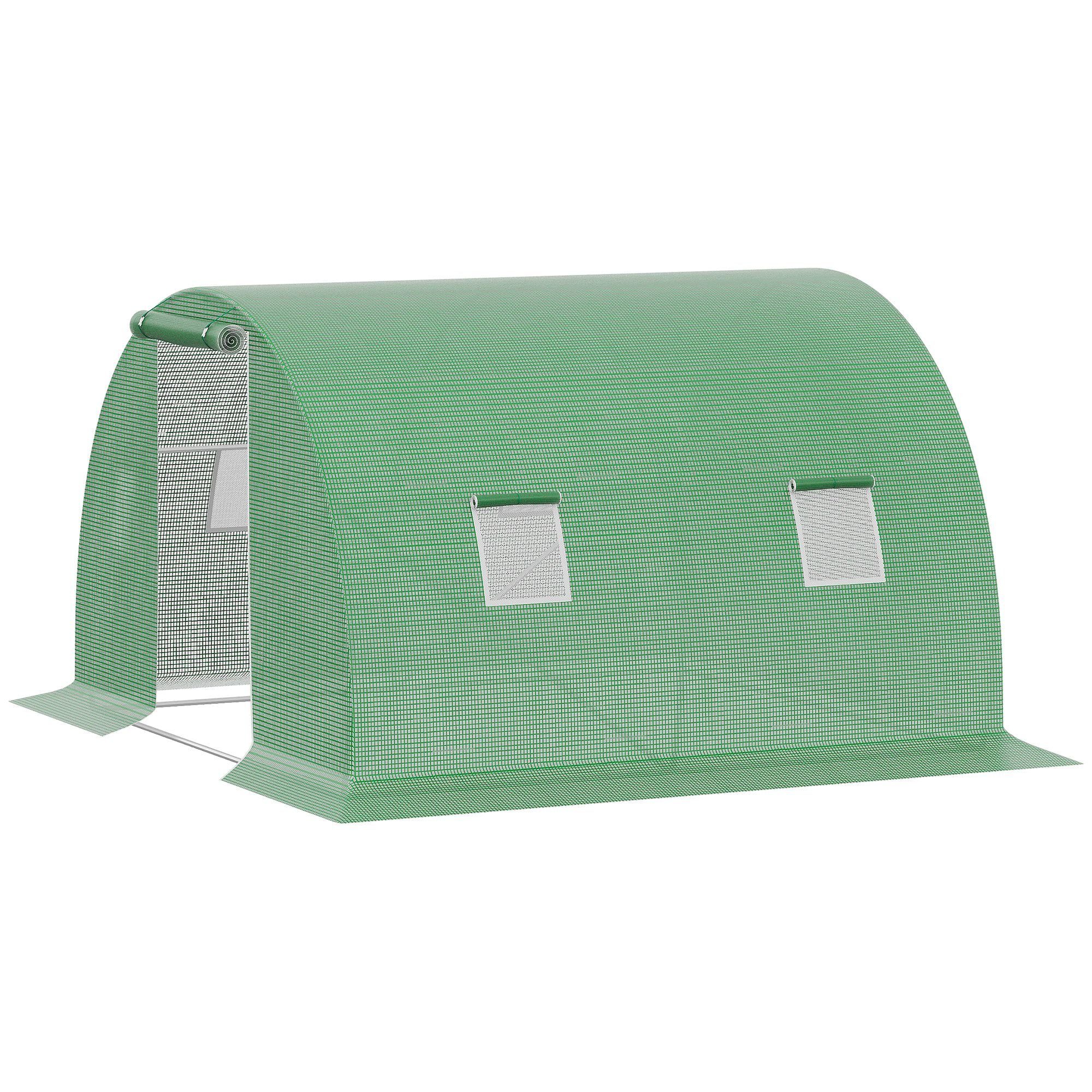 Foliengewächshaus begehbares Polytunnel mit 4 Fenster