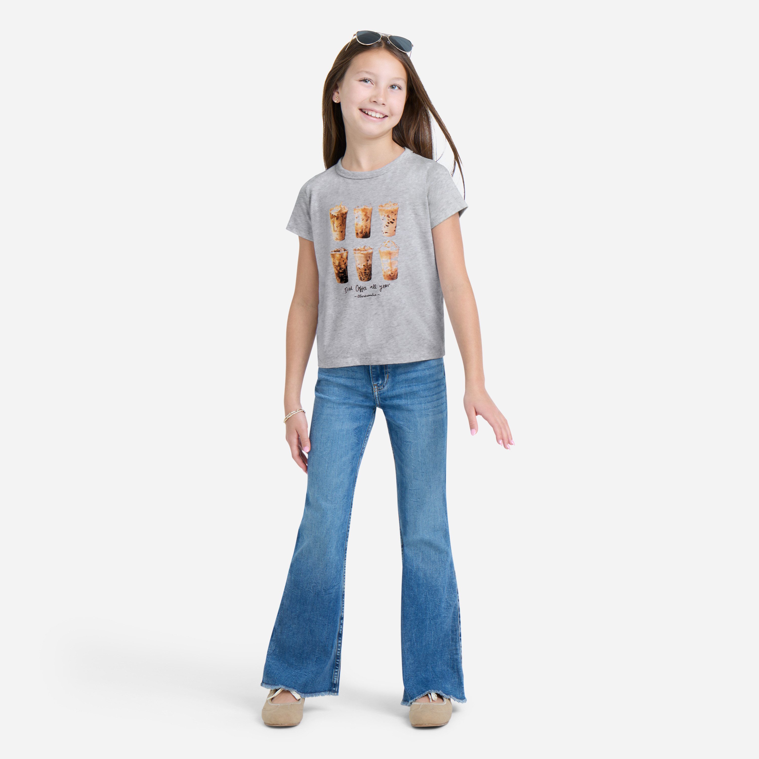 Abercrombie Kids Rundhalsshirt AFG ICED COFFEE CLASSIC TEE mit Frontprint, für Girls