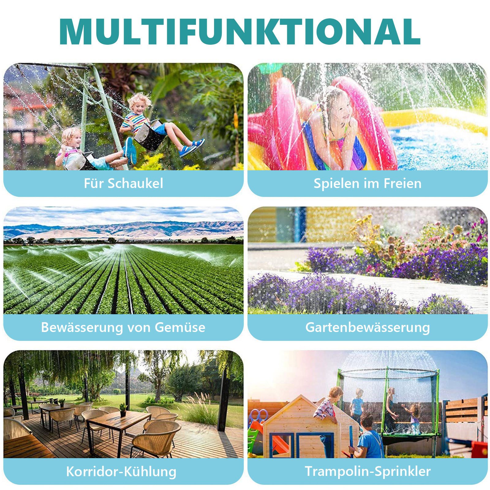 BTTO Spiel-Wassersprenkler Wasserspielzeug Gartentrampolin Sprinkler Sprühs günstig online kaufen