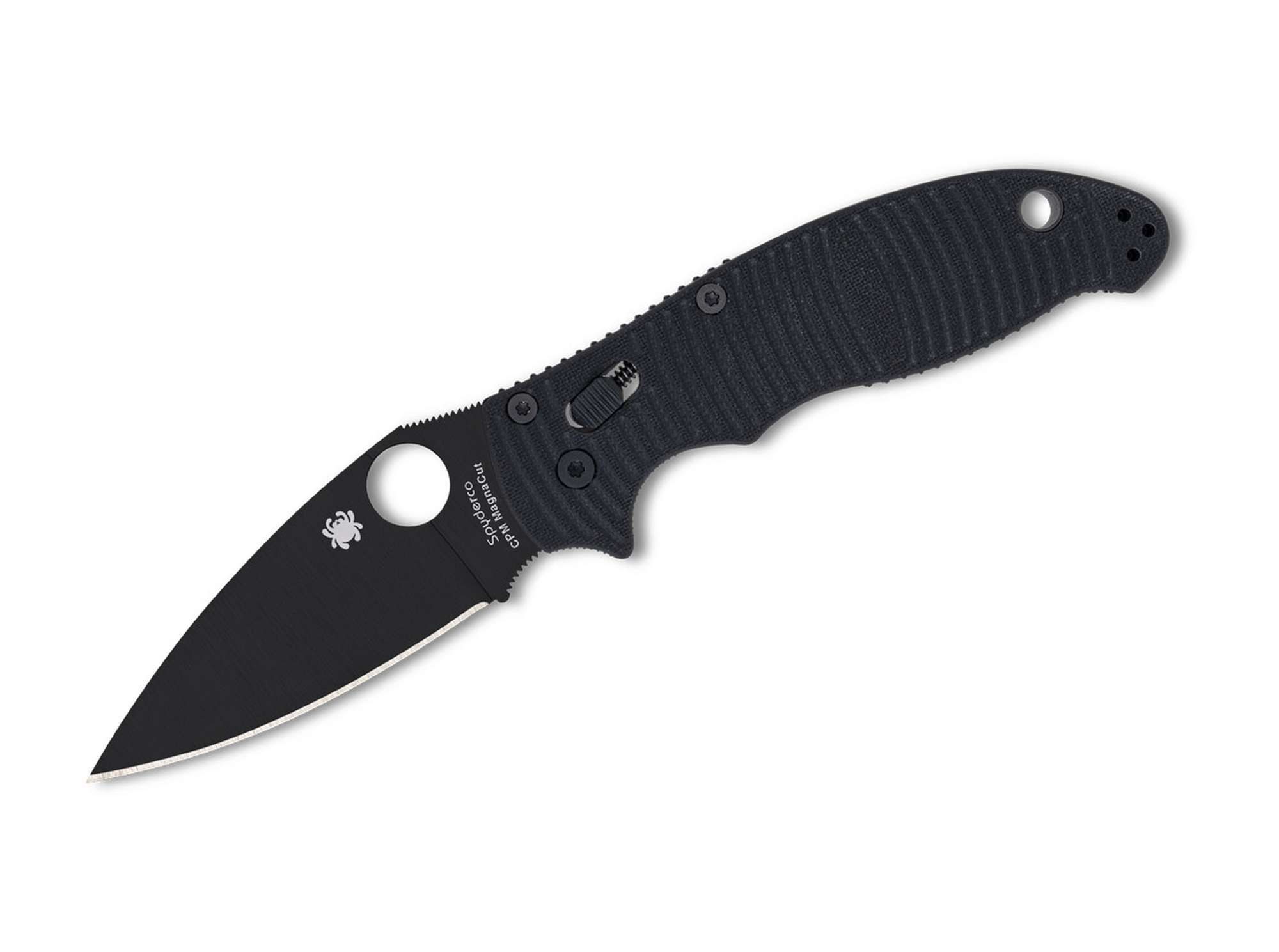 Spyderco Taschenmesser Spyderco Manix 2 Salt Black G10 Magnacut Black Blade PlainEdge
