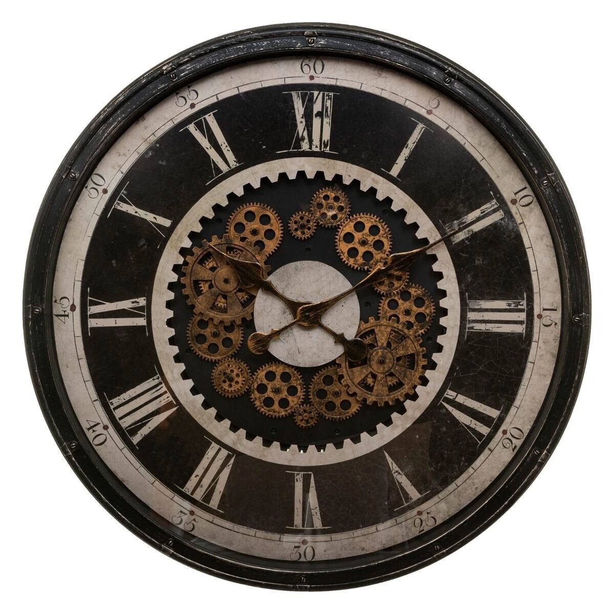 Atmosphera Créateur d'intérieur Wanduhr Große Wanduhr CHARLEY, Ø 76 cm, mit dekorativem Mechanismus