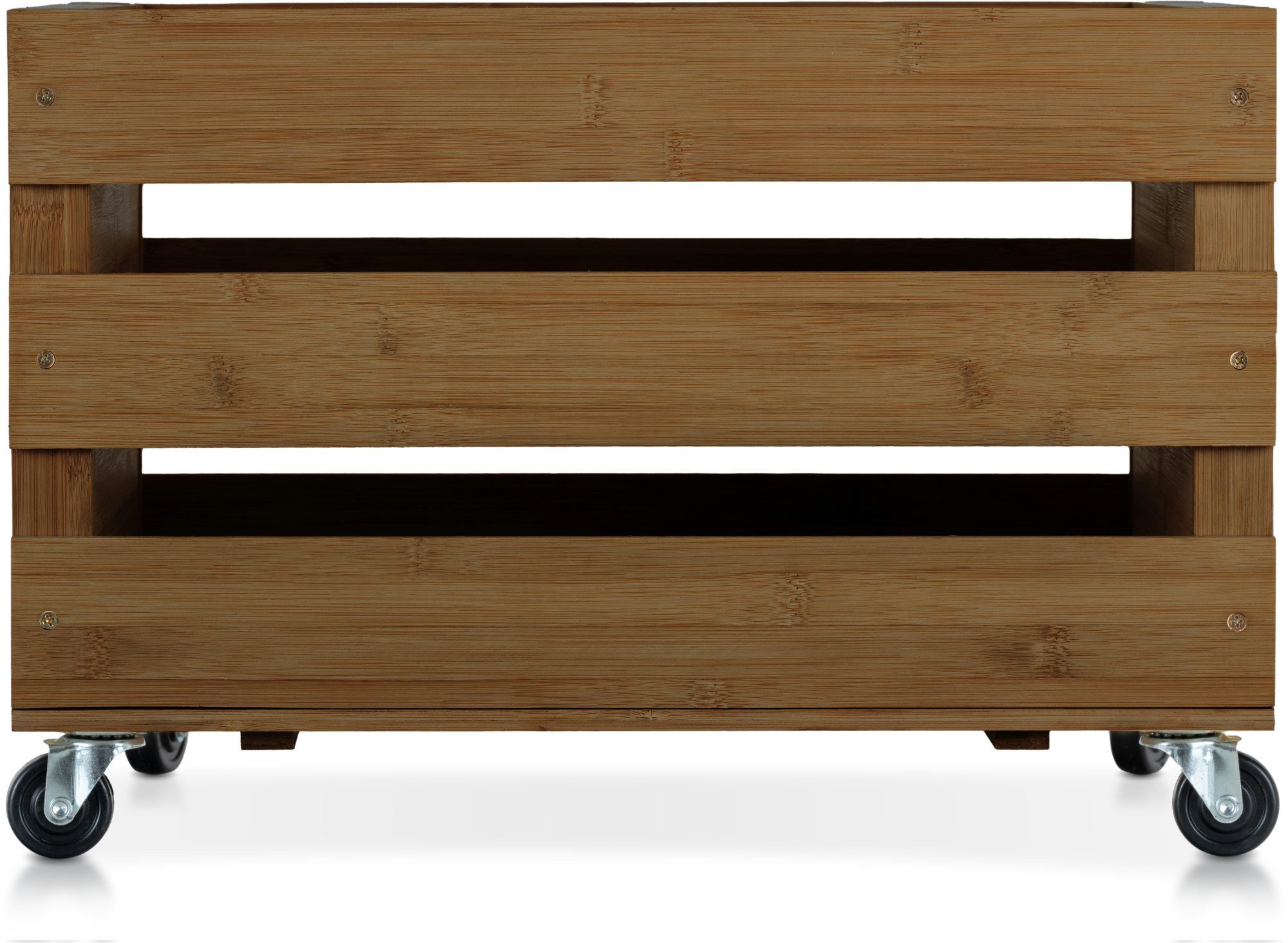 Stagecaptain Holzkiste Emil Schallplattenkiste Bambus Braun für bis zu 100 LPs (1 St), für bis zu 100 LPs - aus Vollholz im Retro-Design – Bild 5 von 5