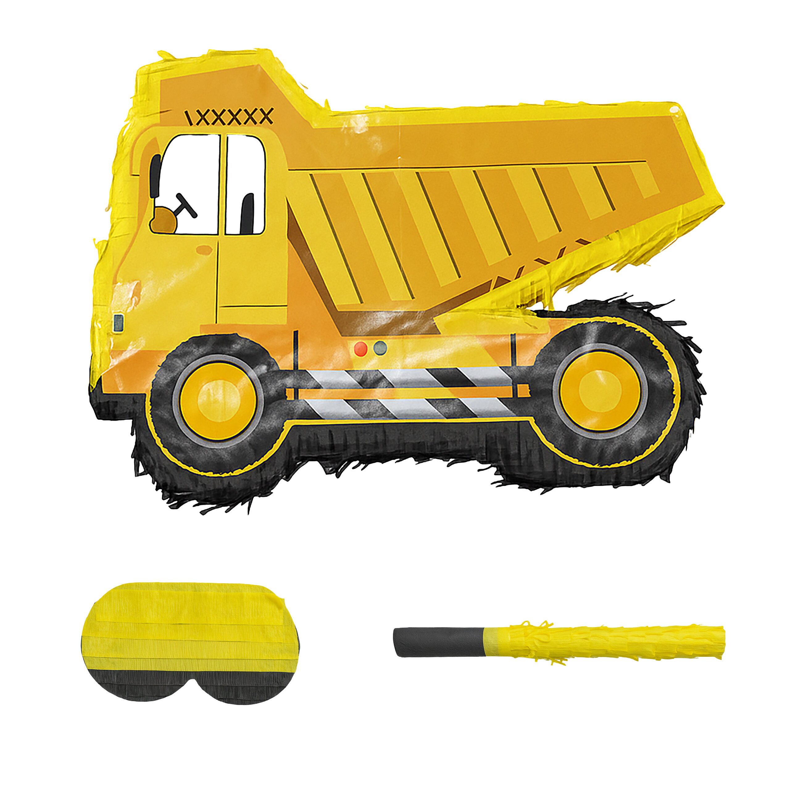 relaxdays Pinata Set Baustelle mit Stab & Maske, C