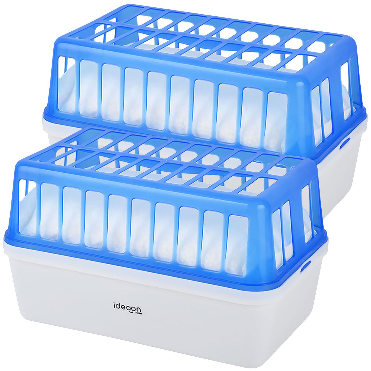 shop'n smile ideoon Granulat-Luftentfeuchter Raumentfeuchter stromlos bis 50 m², 1,2 kg Granulat, 2,5 l Behälter, Entfeuchtet bis 50 m², wirksam bis zu 3 Monate, wiederbefüllbar