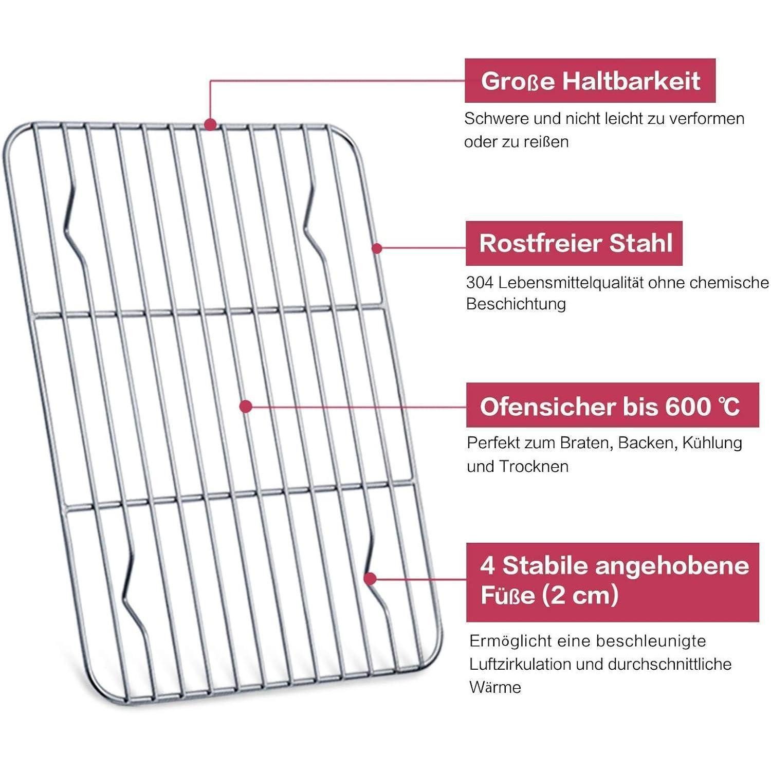 LuxusKollektion Abkühlgitter Abkühlgitter Edelstahl Backgitter Kuchengitter 2er 29.5 x 23 x 2 cm