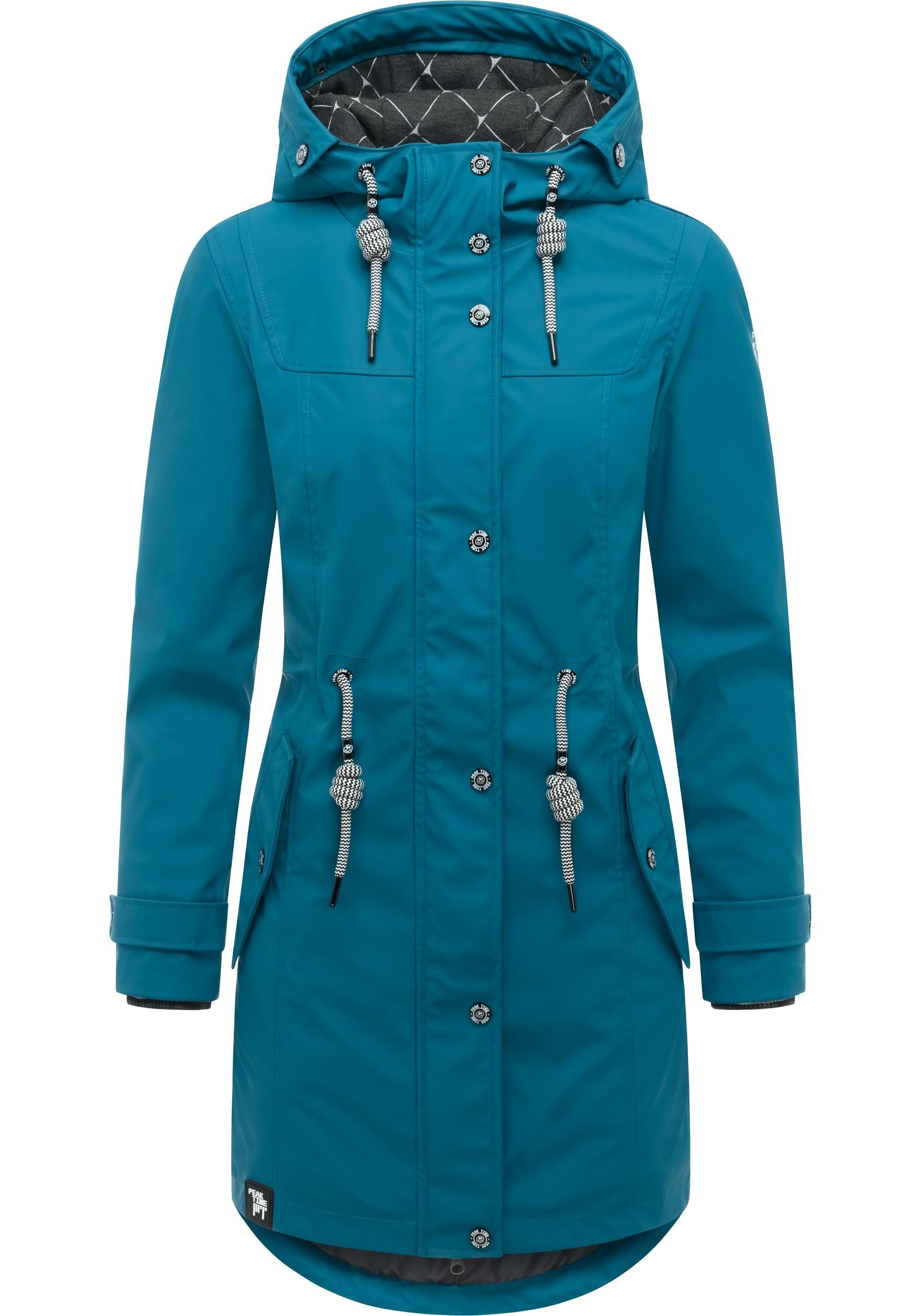 PEAK TIME Regenjacke L60042 stylisch taillierter Regenmantel für Damen