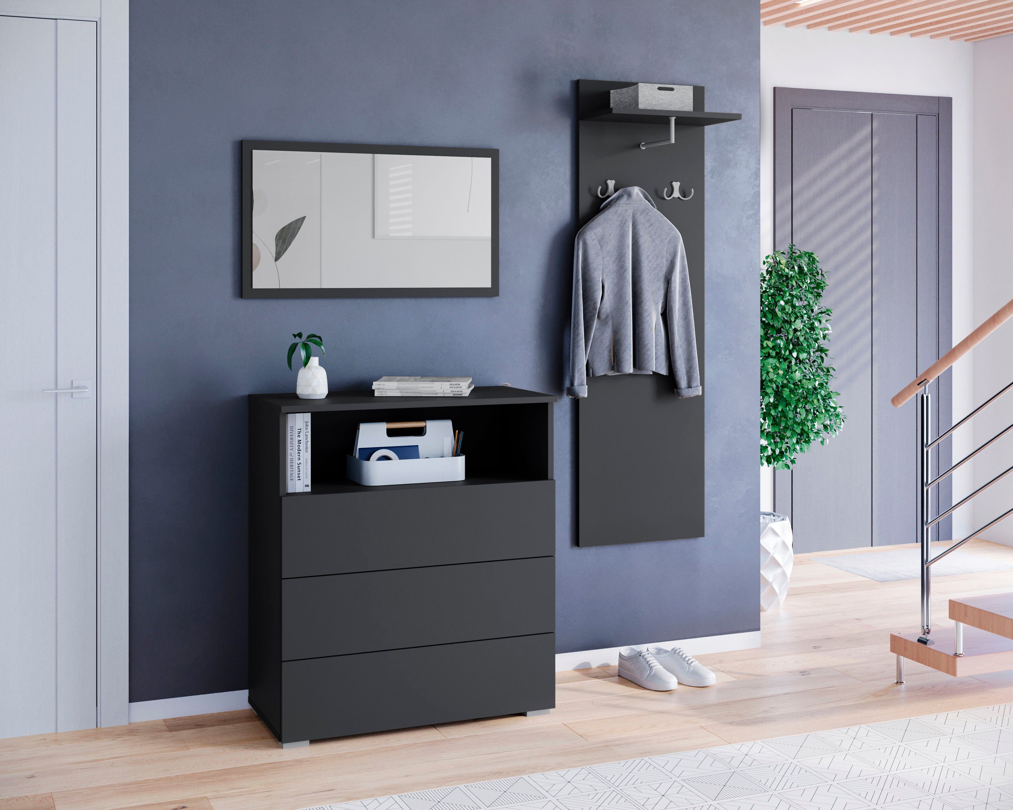 INOSIGN Шкафы-Set PARIS/ TOKYO, (Komplett-Set, 3-St), Шкафы- Set Breite 140cm, hochkant oder quer montierbar Spiegel