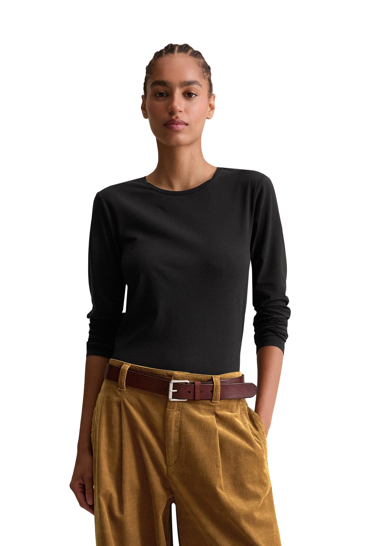 Marc O'Polo DENIM Langarmshirt slim fit aus softem Bio-Baumwoll-Mix, basic, günstig online kaufen