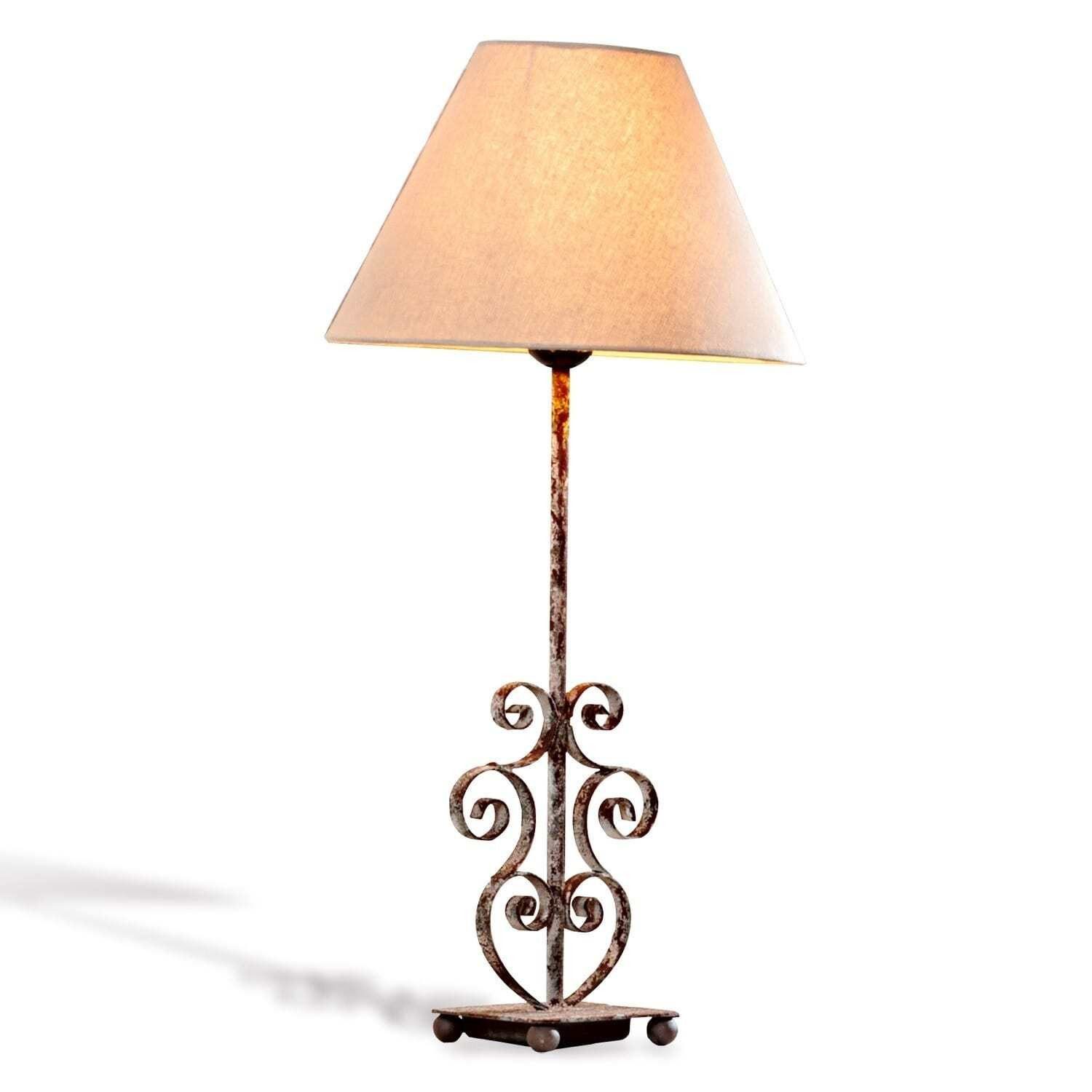 Mirabeau Tischleuchte Tischlampe Clamart leinen/antikbraun günstig online kaufen