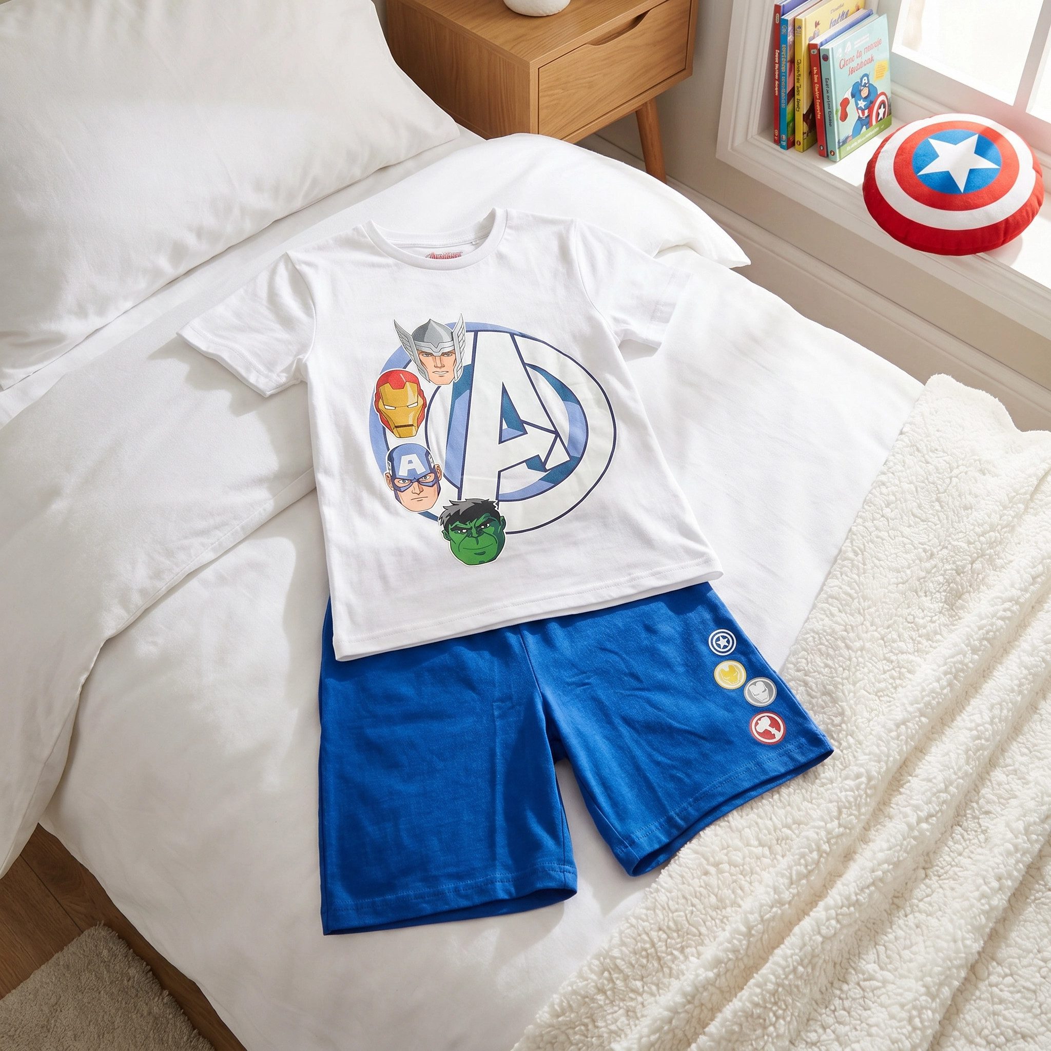 MARVEL Schlafanzug Marvel Avengers Kinder Schlafanzug Pyjama kurz Sleepwear Gr. 104 bis 134