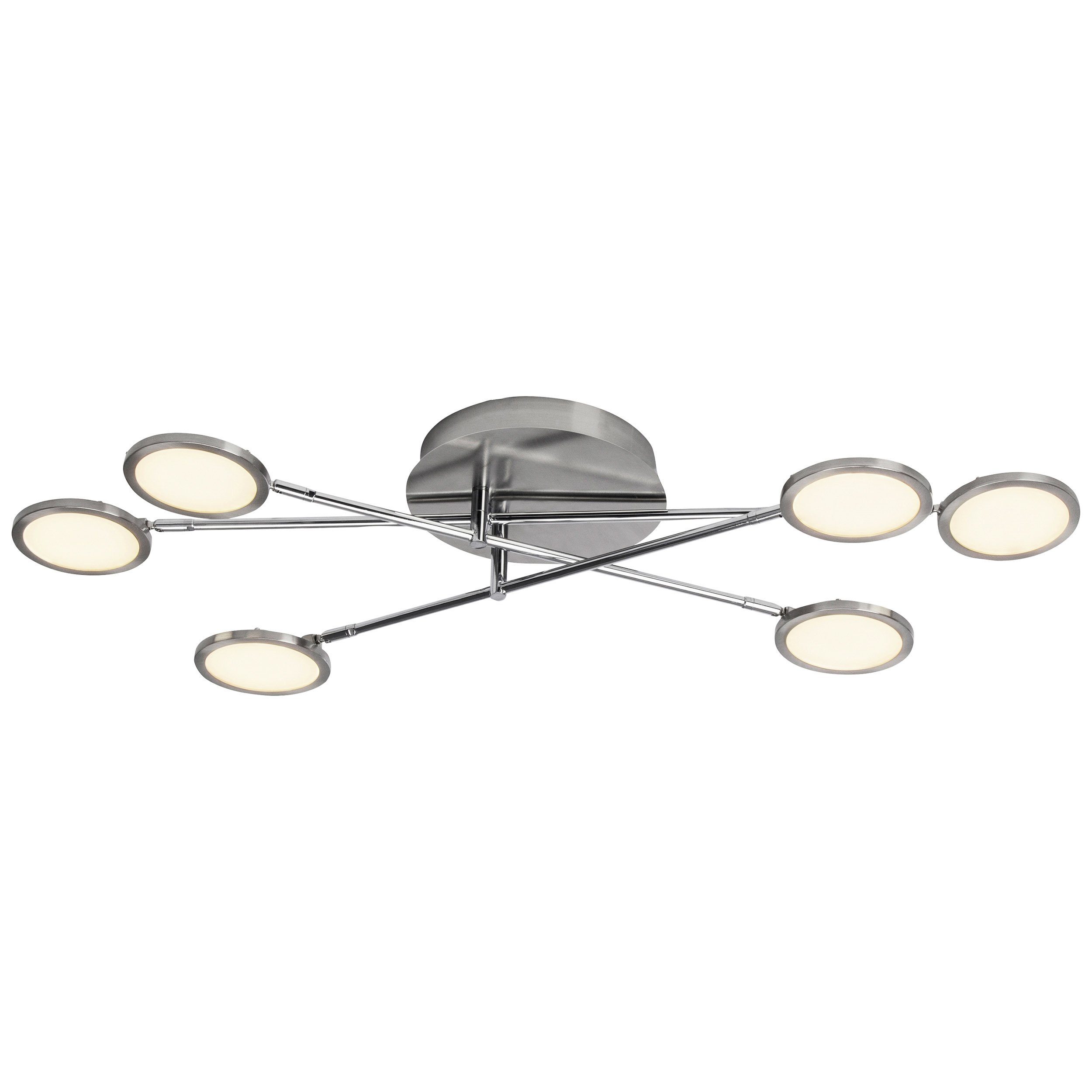 Brilliant Deckenleuchte Harlie, Lampe Harlie LED Wand- und Deckenleuchte  6flg nickel matt