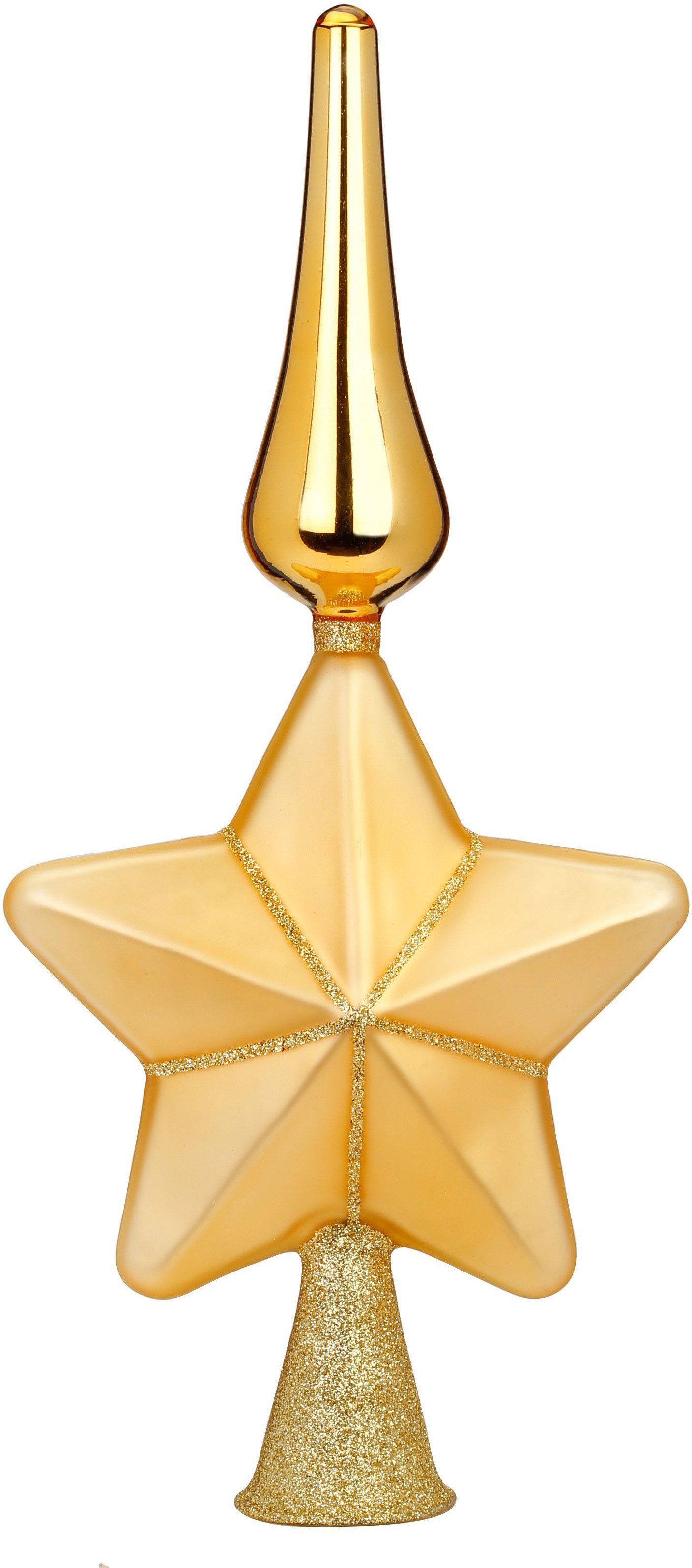 MAGIC by Inge Christbaumspitze Inkagold, Weihnachtsdeko, Christbaumschmuck (1-tlg), mit Stern, Höhe ca. 29 cm