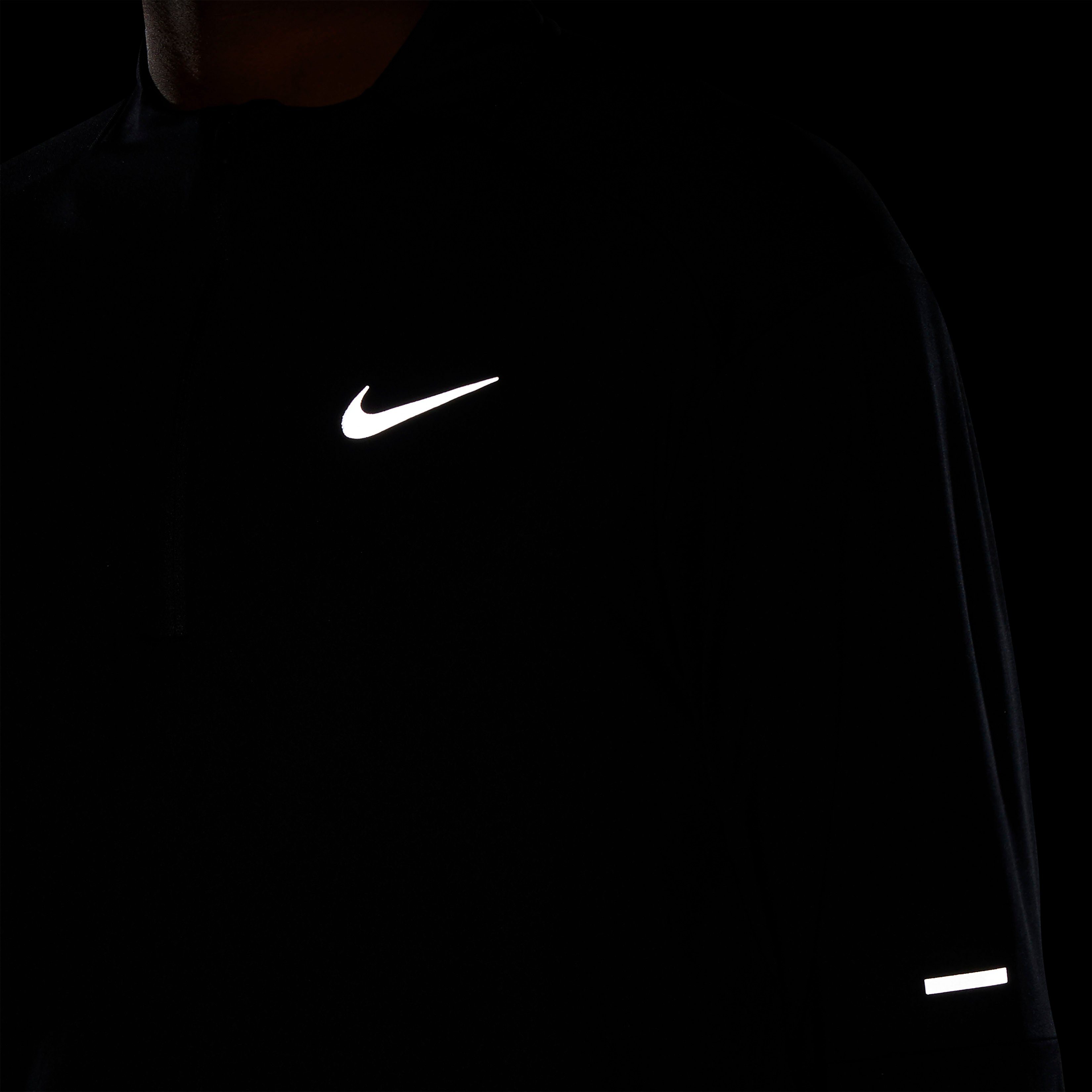 schwarz Laufshirt Top Running Dri-FIT Nike Men's 1/-Zip Element