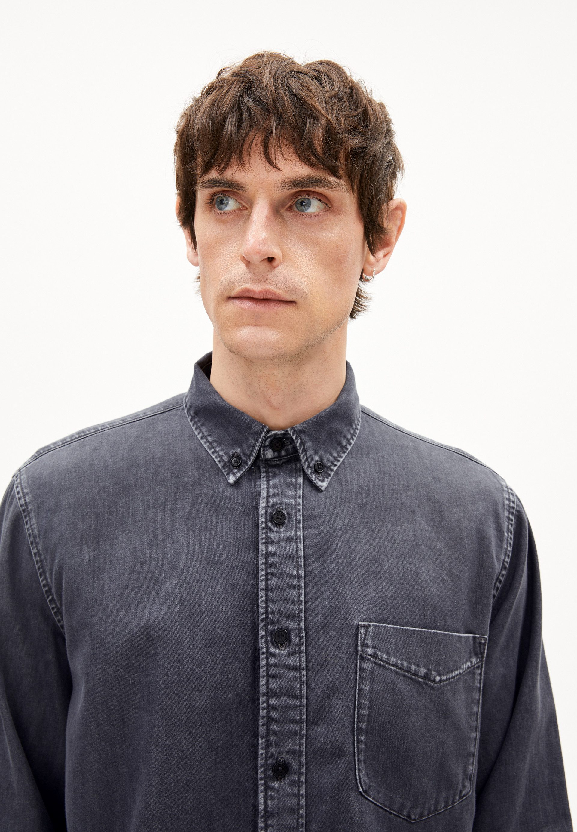 Armedangels Langarmhemd GAVRAA Hemd aus Bio-Baumwoll Mix (1-tlg., Relaxed Fit) Relaxed Fit