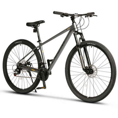 CARPAT SPORT Mountainbike 27,5 29 Zoll MTB Fahrrad für Herren Damen, 21 Gang, Kettenschaltung, (Aluminium Rahmen, mechanische Scheibenbremse), Hardtail Mountainbike