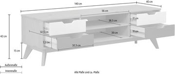 INTER-FURN Lowboard Scandik, praktisch und aus massiver Kiefer