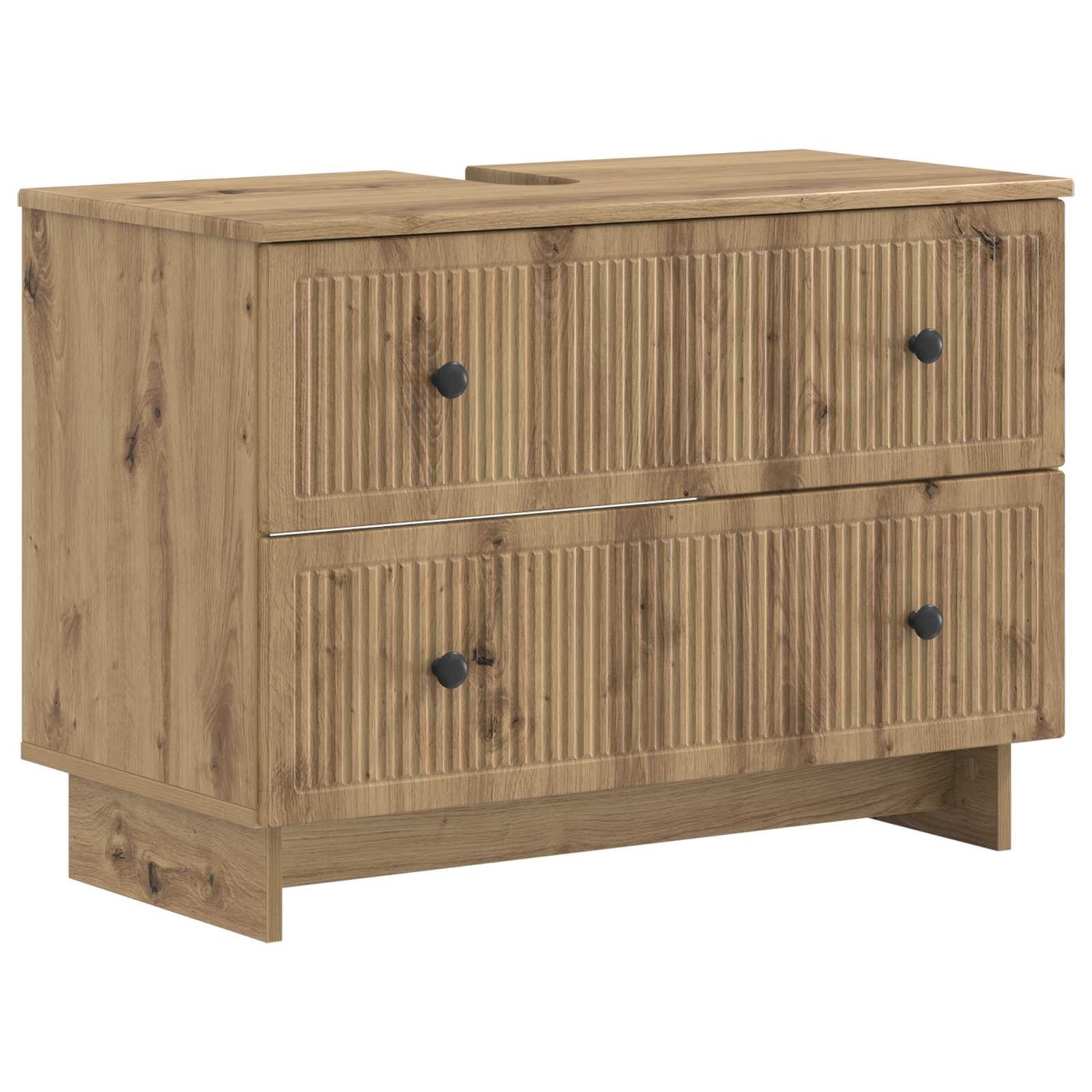 vidaXL Gartenlounge-Set 2-teiliges Badezimmer Schrank Set EDE Artisan-Eiche