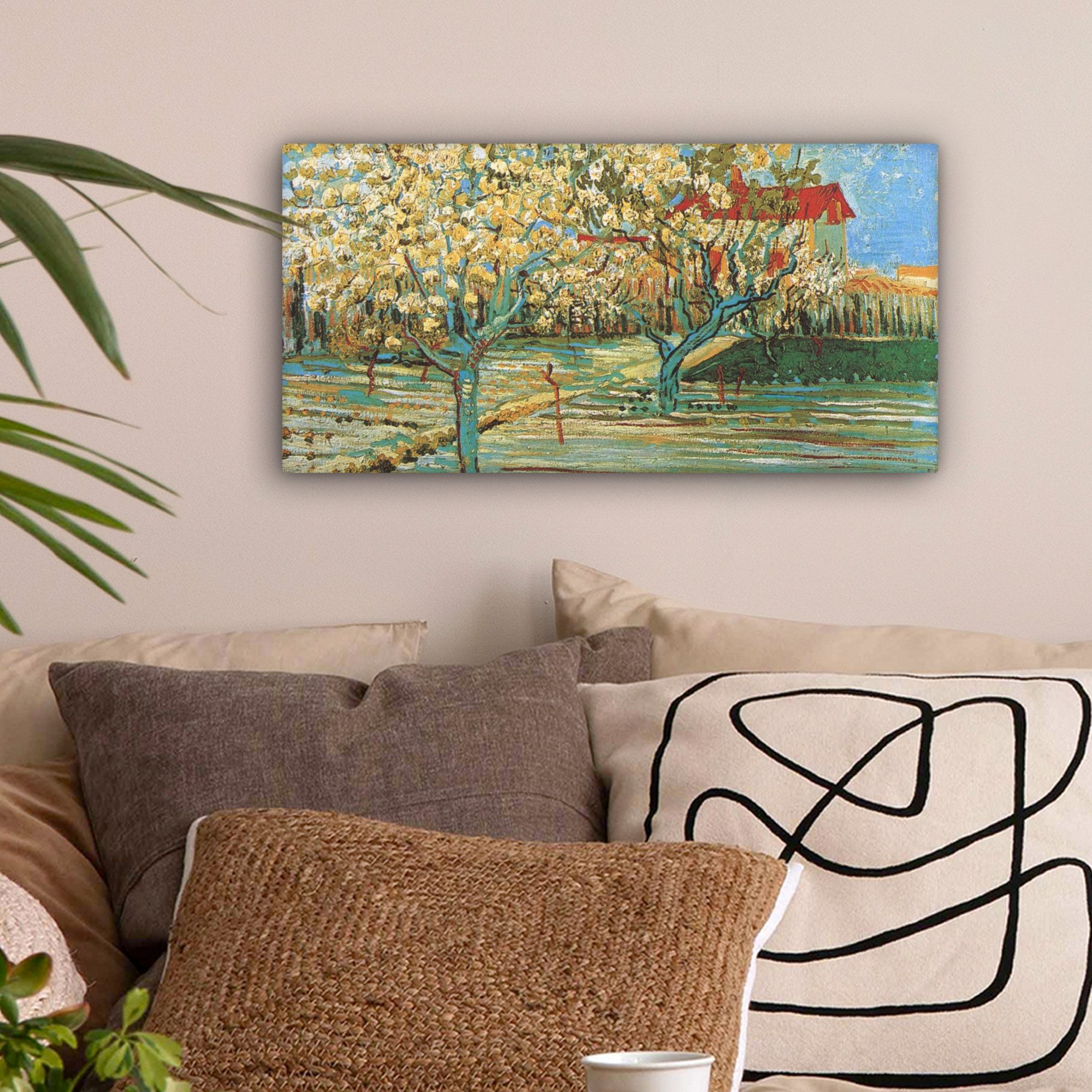 OneMillionCanvasses® Leinwandbild Panorama Blühender Obstgarten - günstig online kaufen