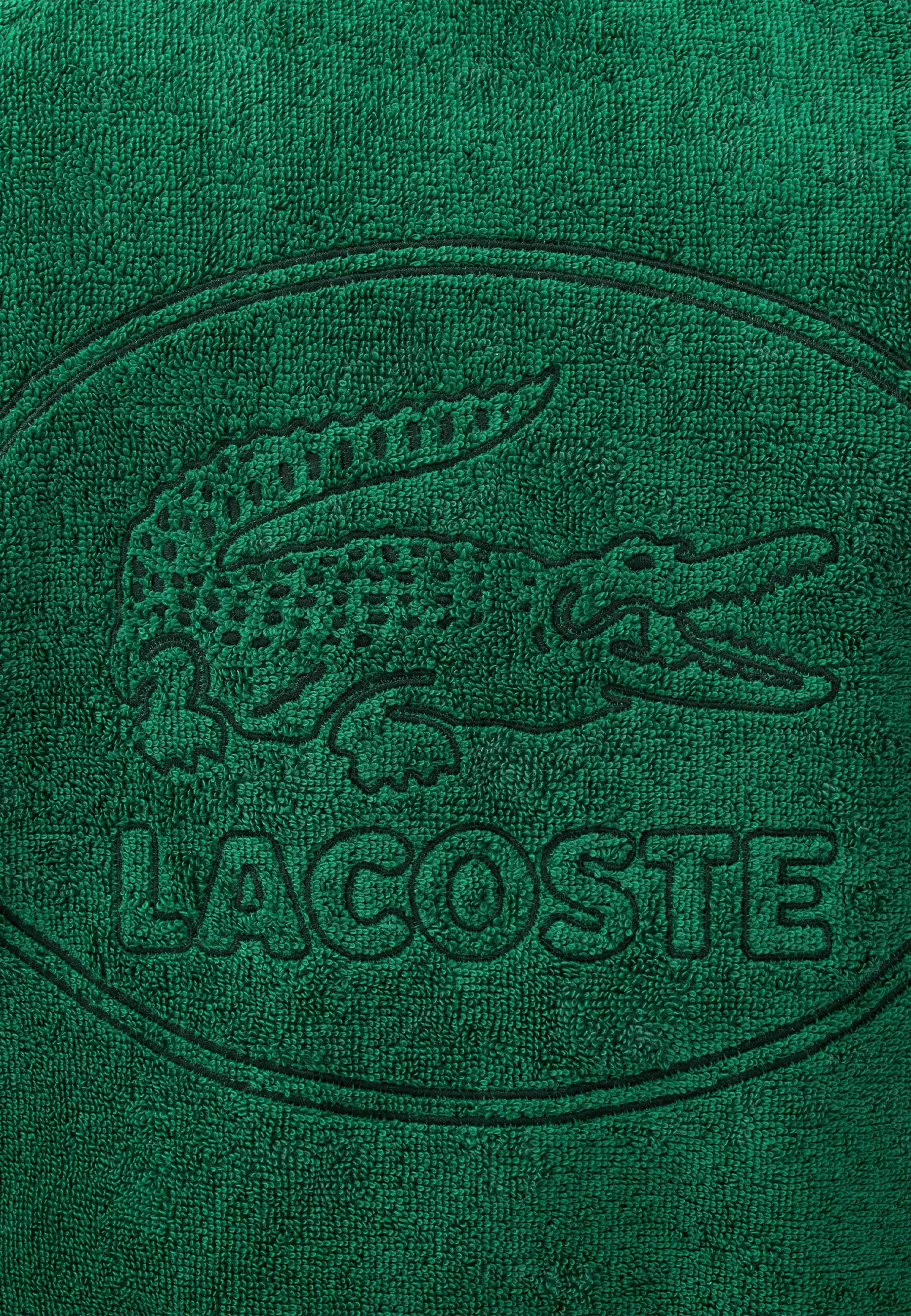 Lacoste Bademantel LDEFILE, Midilänge, Baumwolle, Kimono-Kragen, Gürtel, Mit Logo-Stickerei auf der Rückseite, aus 100% Baumwolle