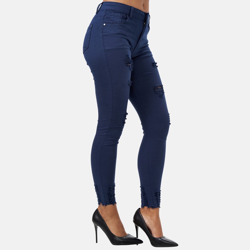 Elara Slim-fit-Jeans Damen Skinny Jeans Destroyed – High Waist Hose und Used Look