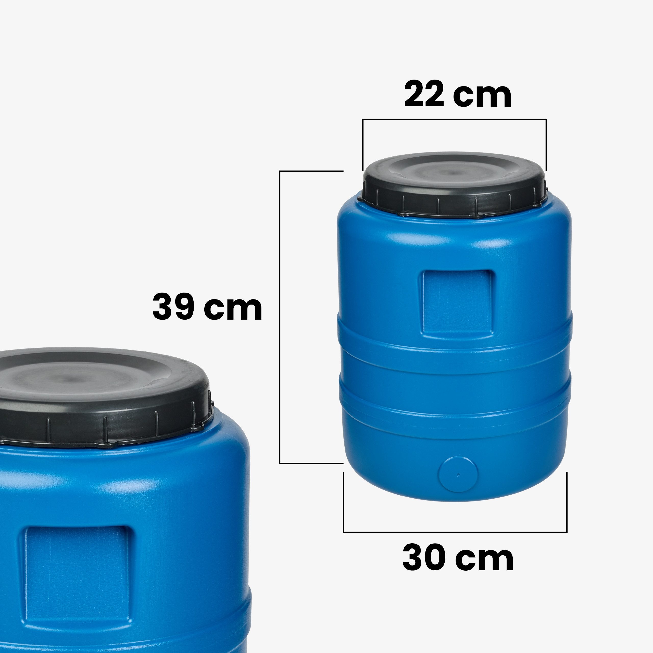 Garronda Regentonne 20 L Weithalsfass aus HDPE Kunststofffass und Wasserbehälter GD-0186, 20 l, (1-tlg., ohne Hahn) – Bild 2 von 5