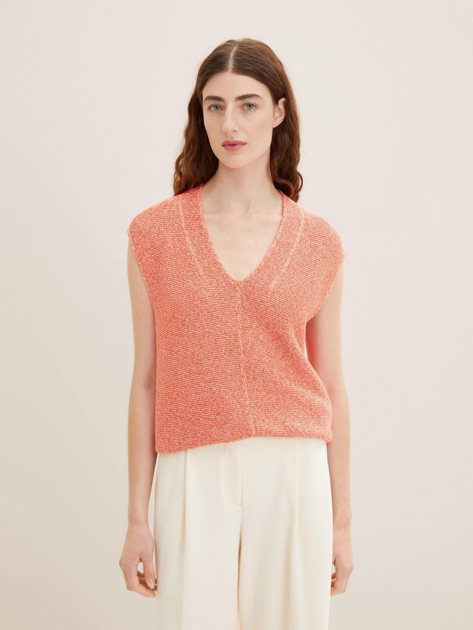 TOM TAILOR Strickpullover Pullunder in Melange-Optik