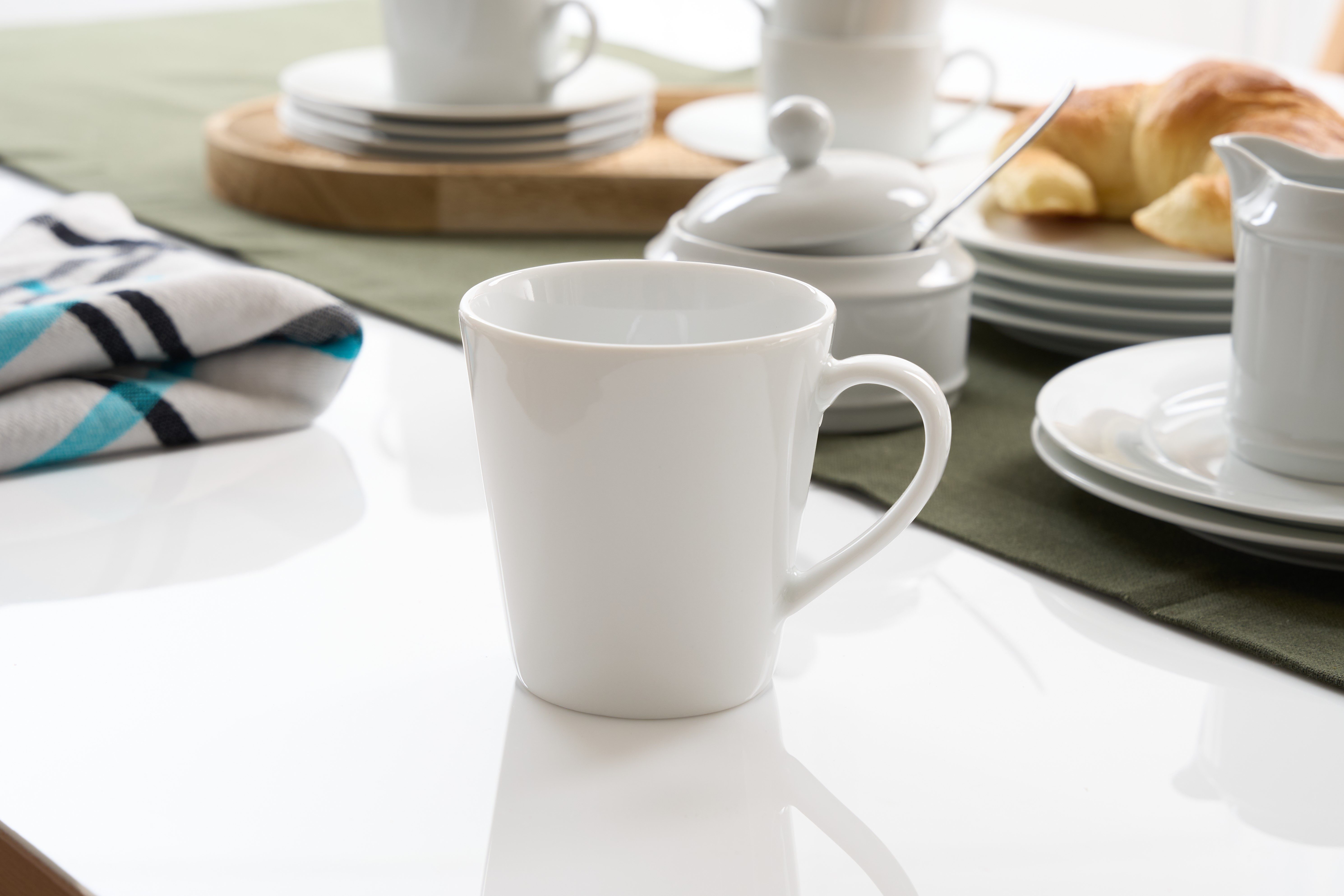 Retsch Arzberg Becher Kaffee-/Henkelbecher HEIKE WEISS 250 ml, konisch, Set 6-tlg. Porzellan, 6-tlg., Porzellan, Klassisches Henkelbecher Set für 6 Personen, ze – Bild 4 von 4