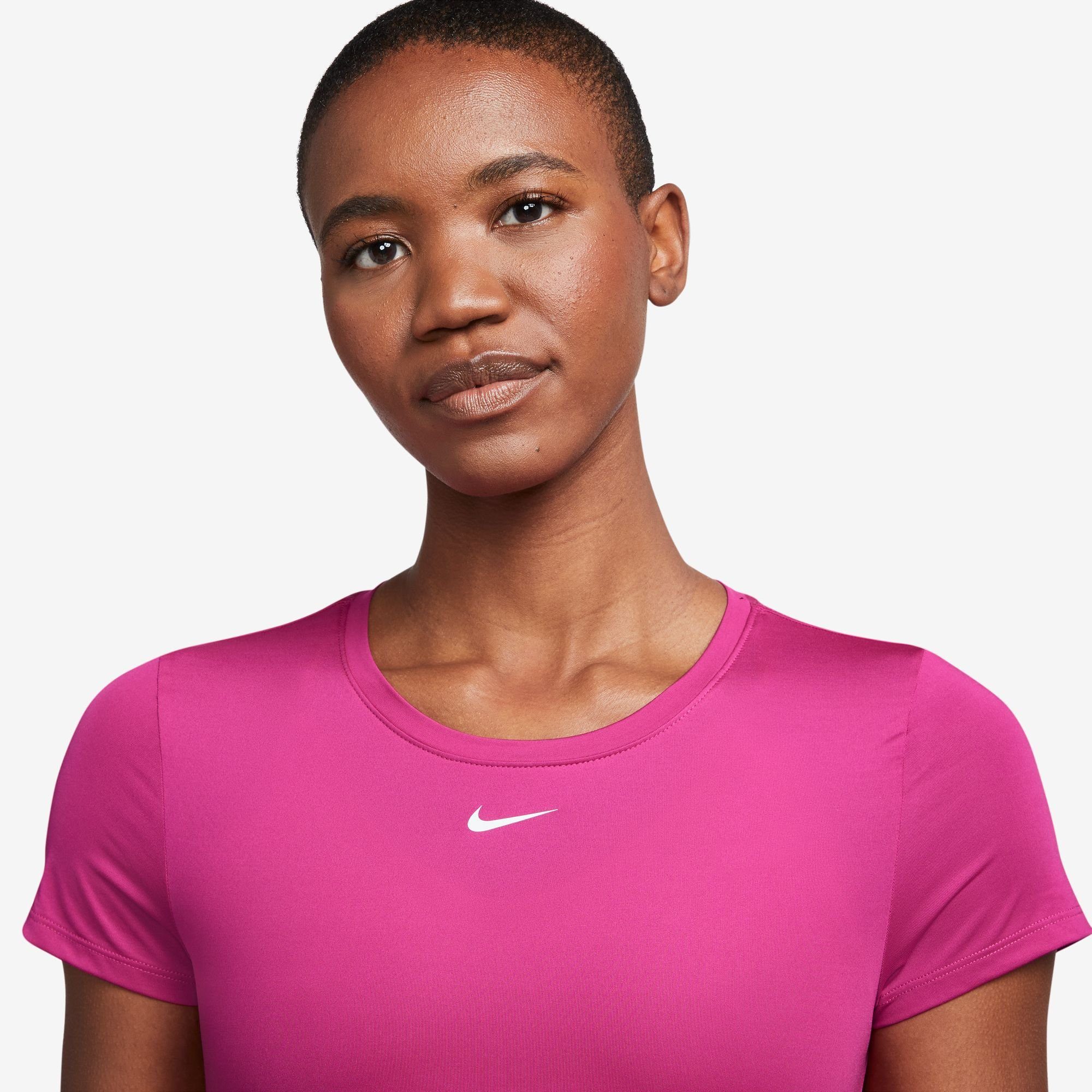 Nike Trainingsshirt DRI-FIT WOMEN'S SHORT-SLEEVE ONE SLIM TOP FIREBERRY/WHITE FIT