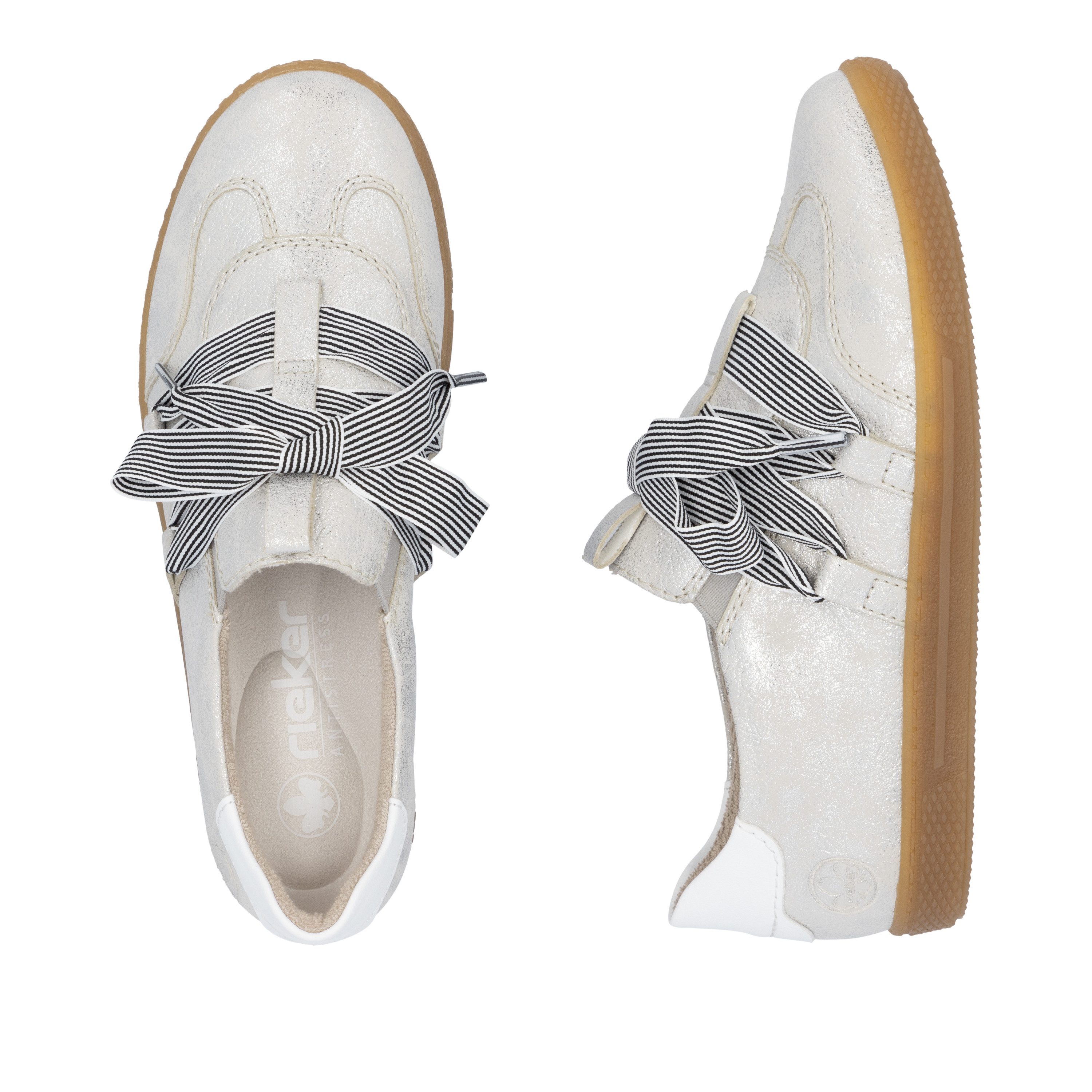 Rieker Slip-On Sneaker, Slipper, Halbschuh, Freizeitsneaker mit modischem Schnürelement