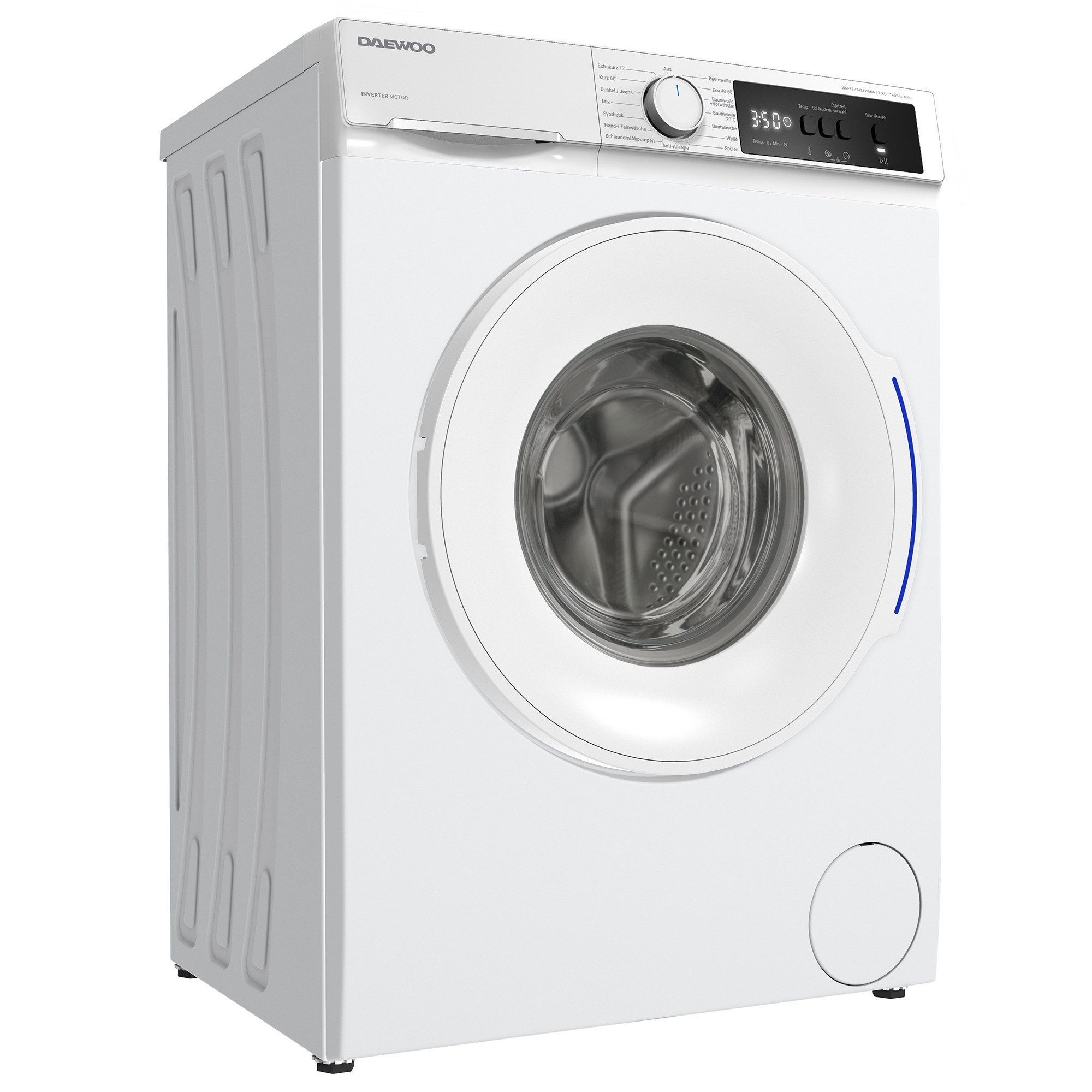 Daewoo Waschmaschine WM-FBR7454W0NA-DE, 7 kg, 1400 U/min, Kindersicherung, Mengenerkennung, Überlaufschutz
