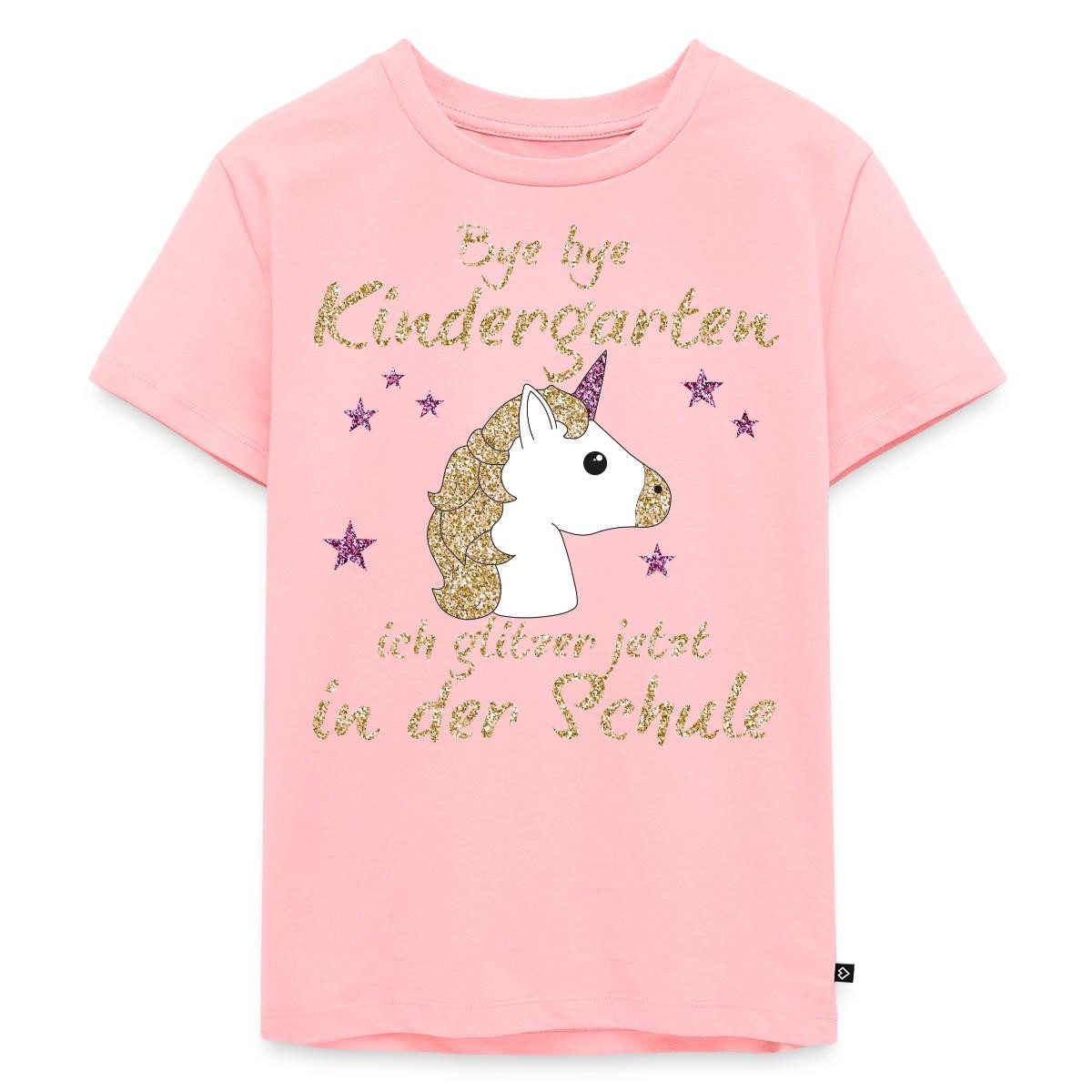 Spreadshirt T-Shirt Bye Bye Kindergarten Glitzer In Der Schule Kinder Premium T-Shirt (1-tlg)