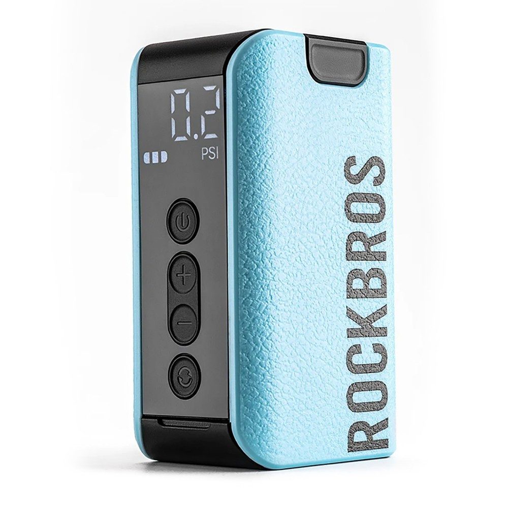 ROCKBROS Ballpumpe Luftpumpe Aufblaspumpe Minikompressor (Spar-Set, 1-tlg., 274 g kompakt), Digitalanzeige, Auto-Stopp, USB-C, max. 20 PSI