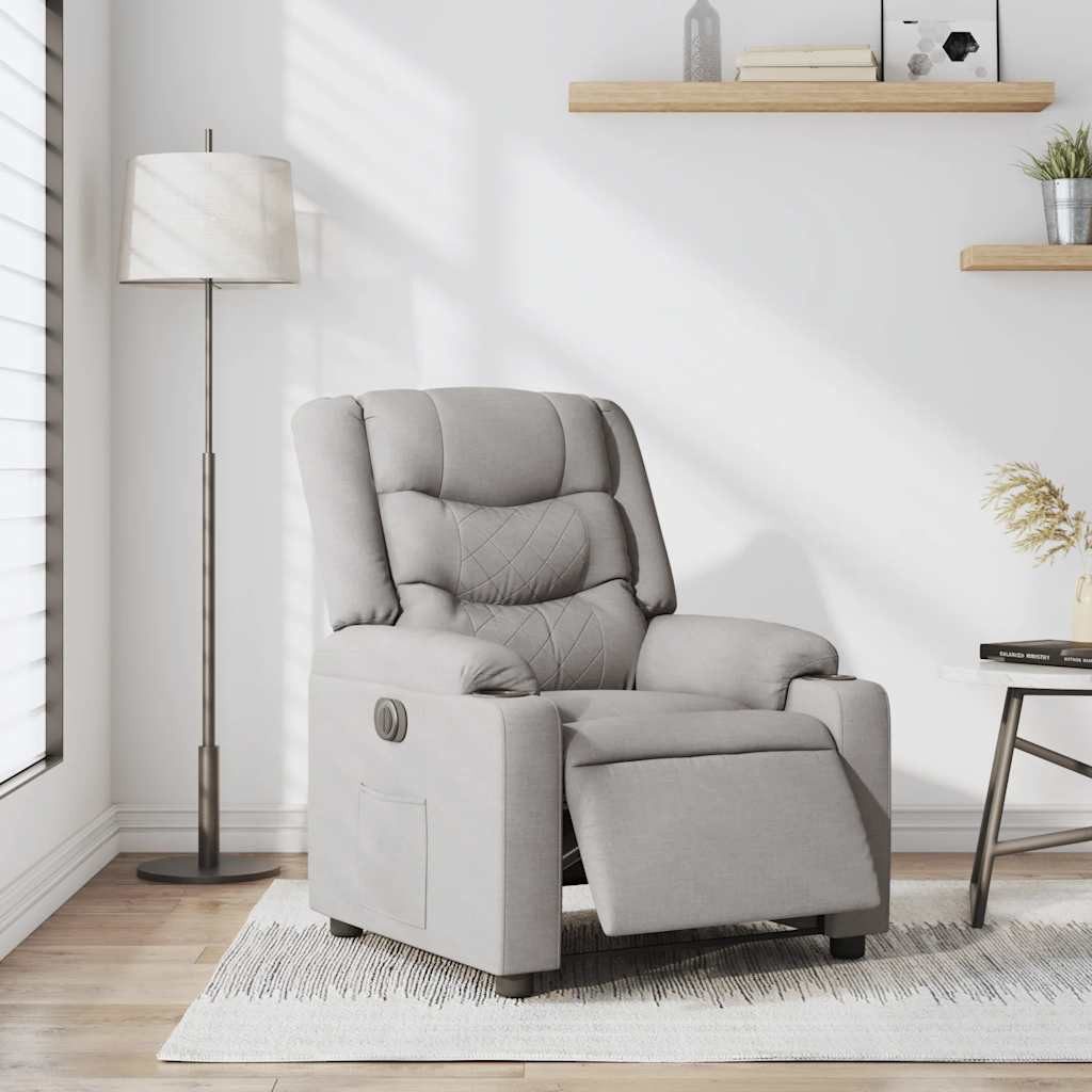 vidaXL Sessel Relaxsessel Elektrisch Wolkengrau Stoff günstig online kaufen