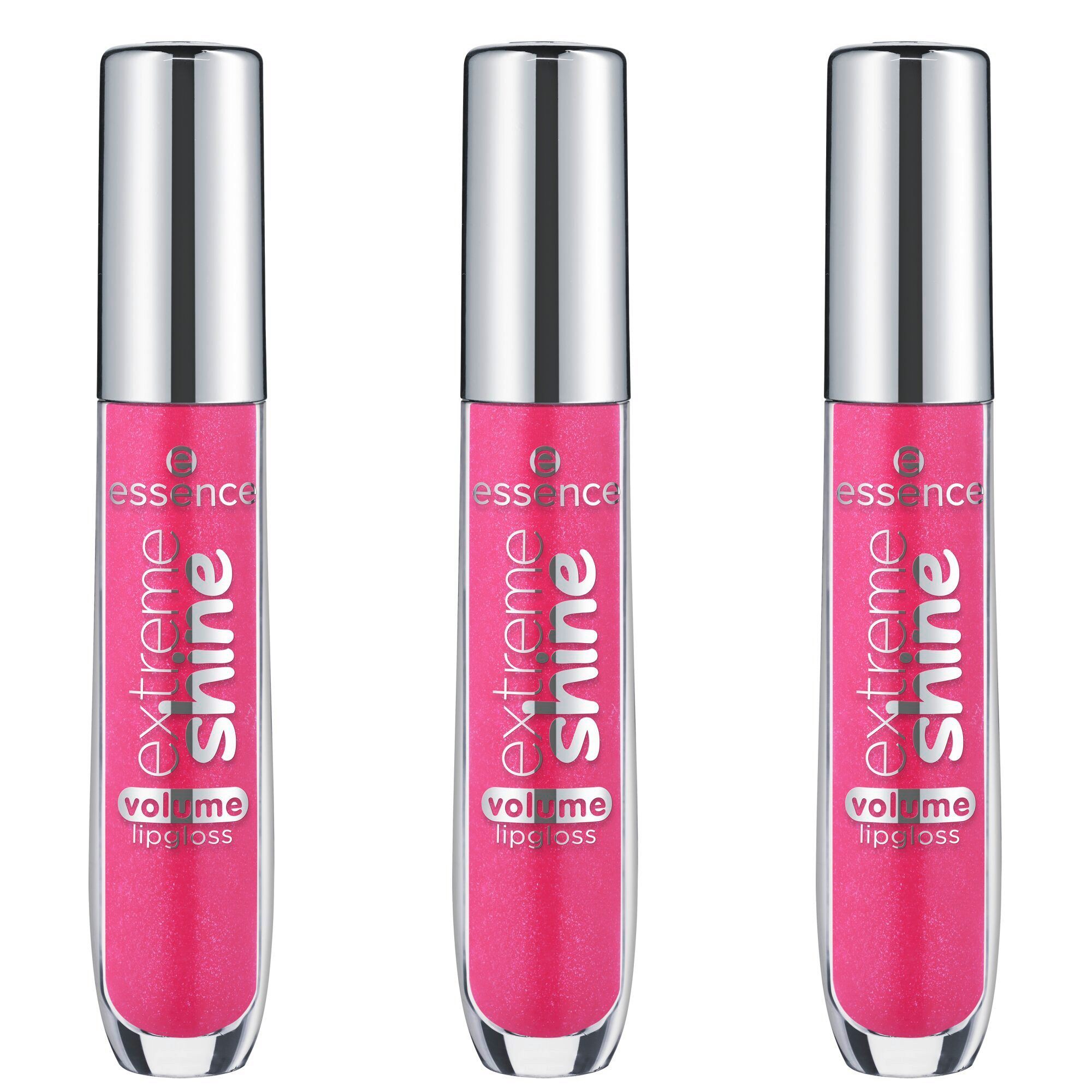 Essence Lipgloss EXTREME SHINE VOLUME LIPGLOSS, 3-tlg., glänzendes Finish mit intensivem Glow