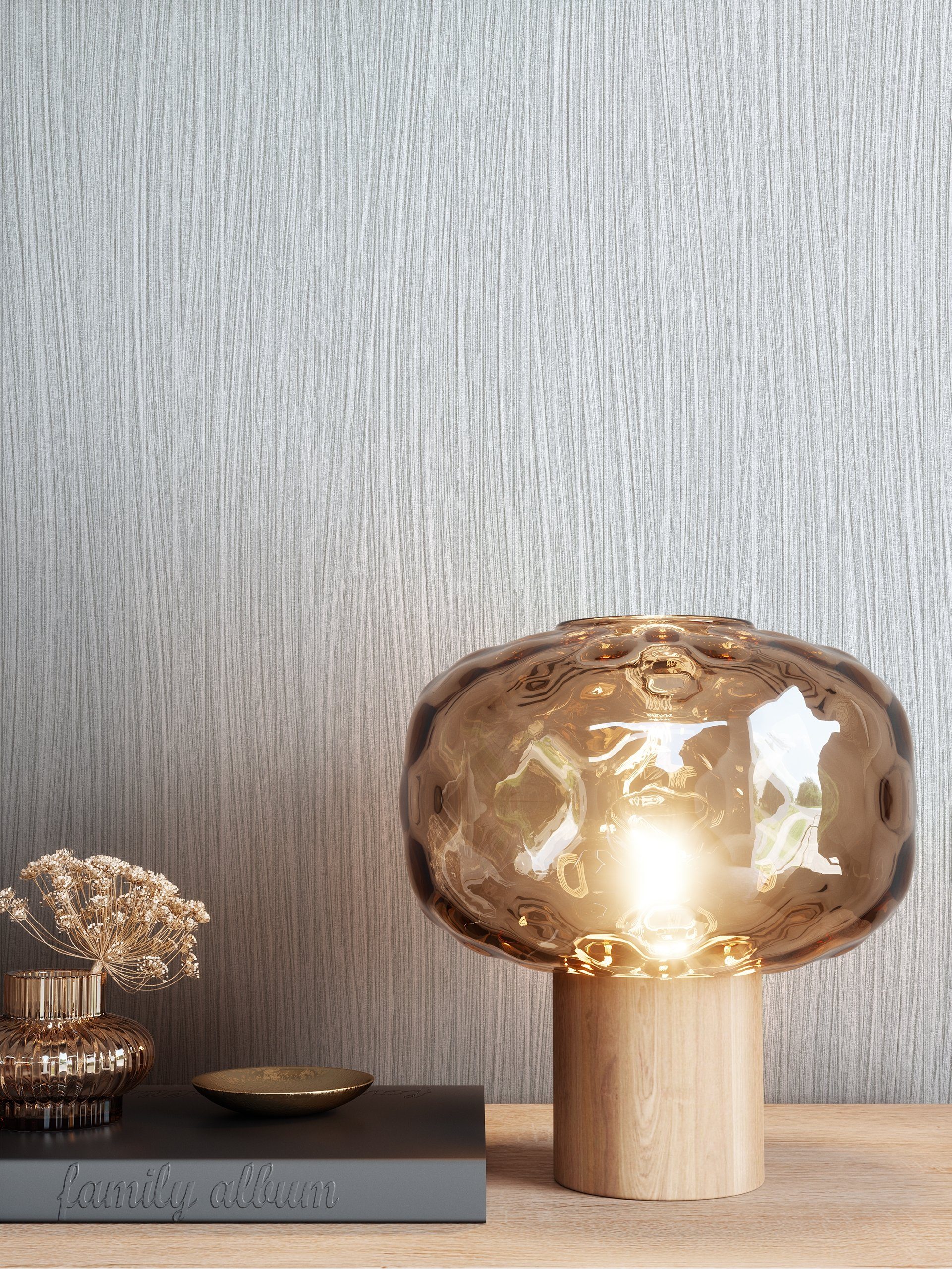 Newroom Vliestapete, Silber Tapete Glamour Glänzend günstig online kaufen