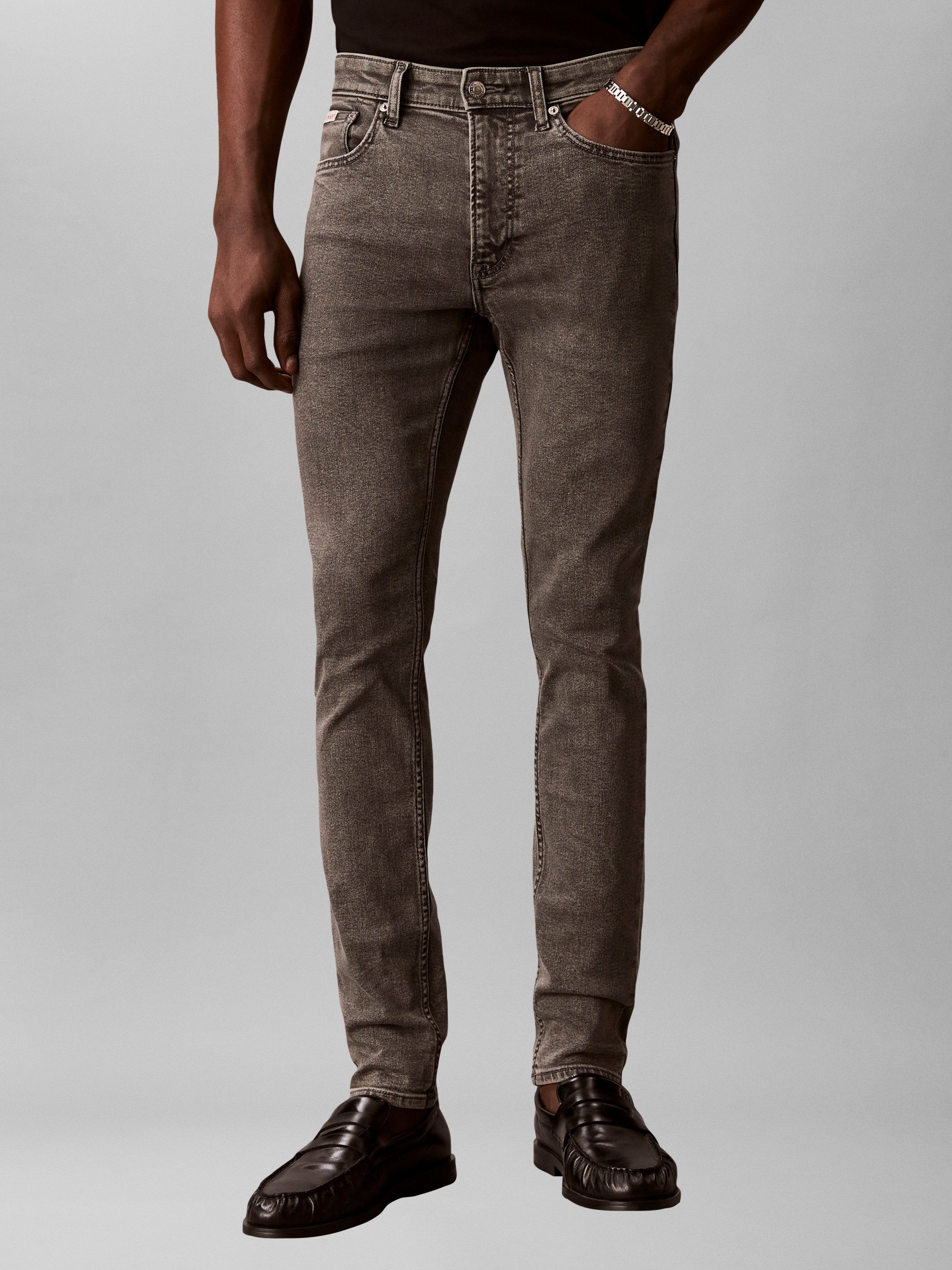 Calvin Klein Jeans Skinny-fit-Jeans SKINNY mit Leder-Badge