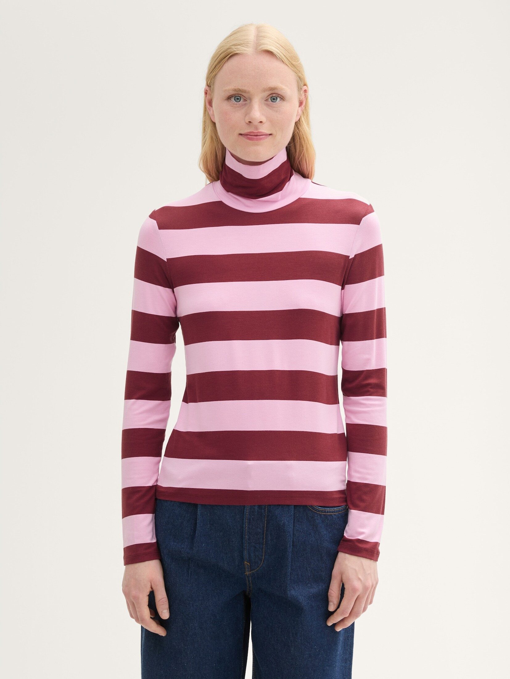Langarmshirt Basic Rollkragenshirt