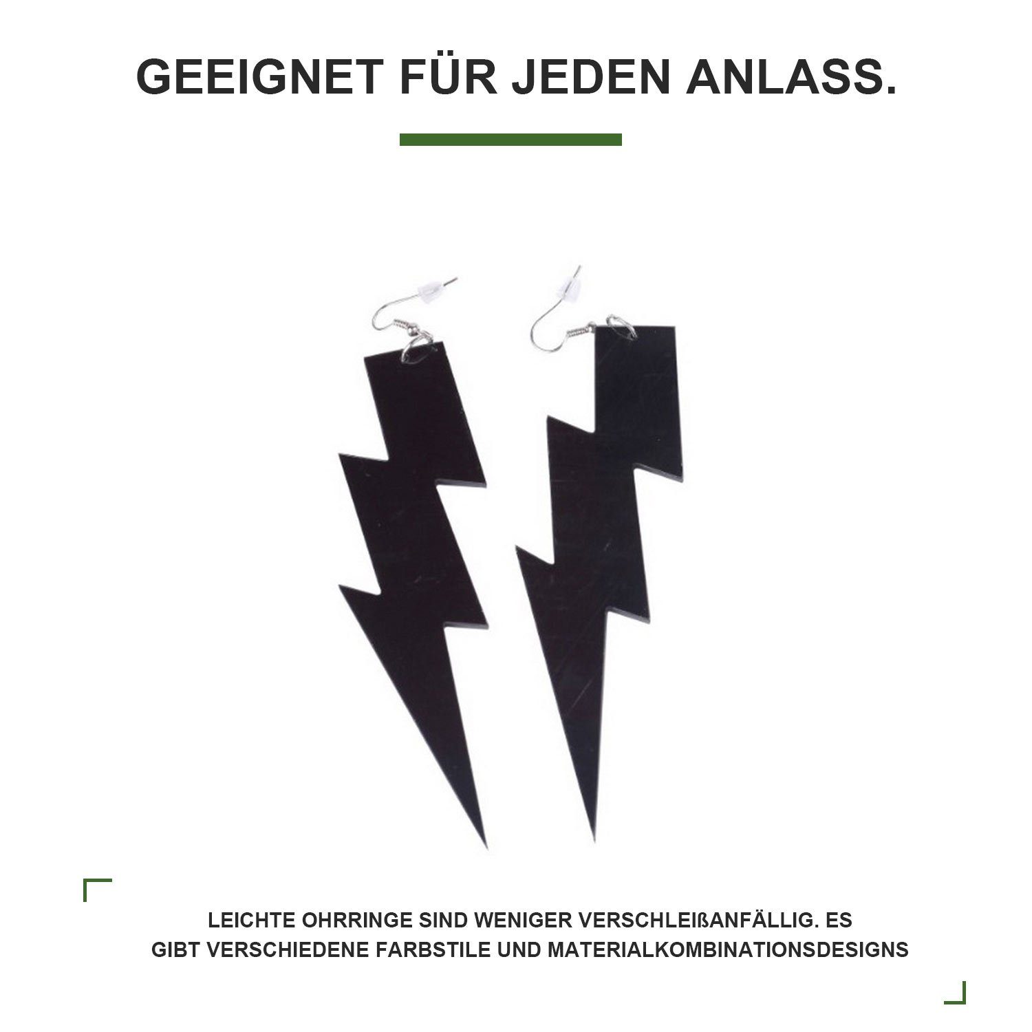 Neon Blitzanhänger Paar Acryl 80er aus Jahre Ohrringe, Rosenrot Ohrhänger MAGICSHE