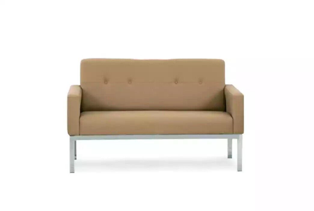 Textil, Made Zweisitzer JVmoebel Sofa Teile, Beiger in Büromöbel Polstersofa Europa 1 Holzgestell