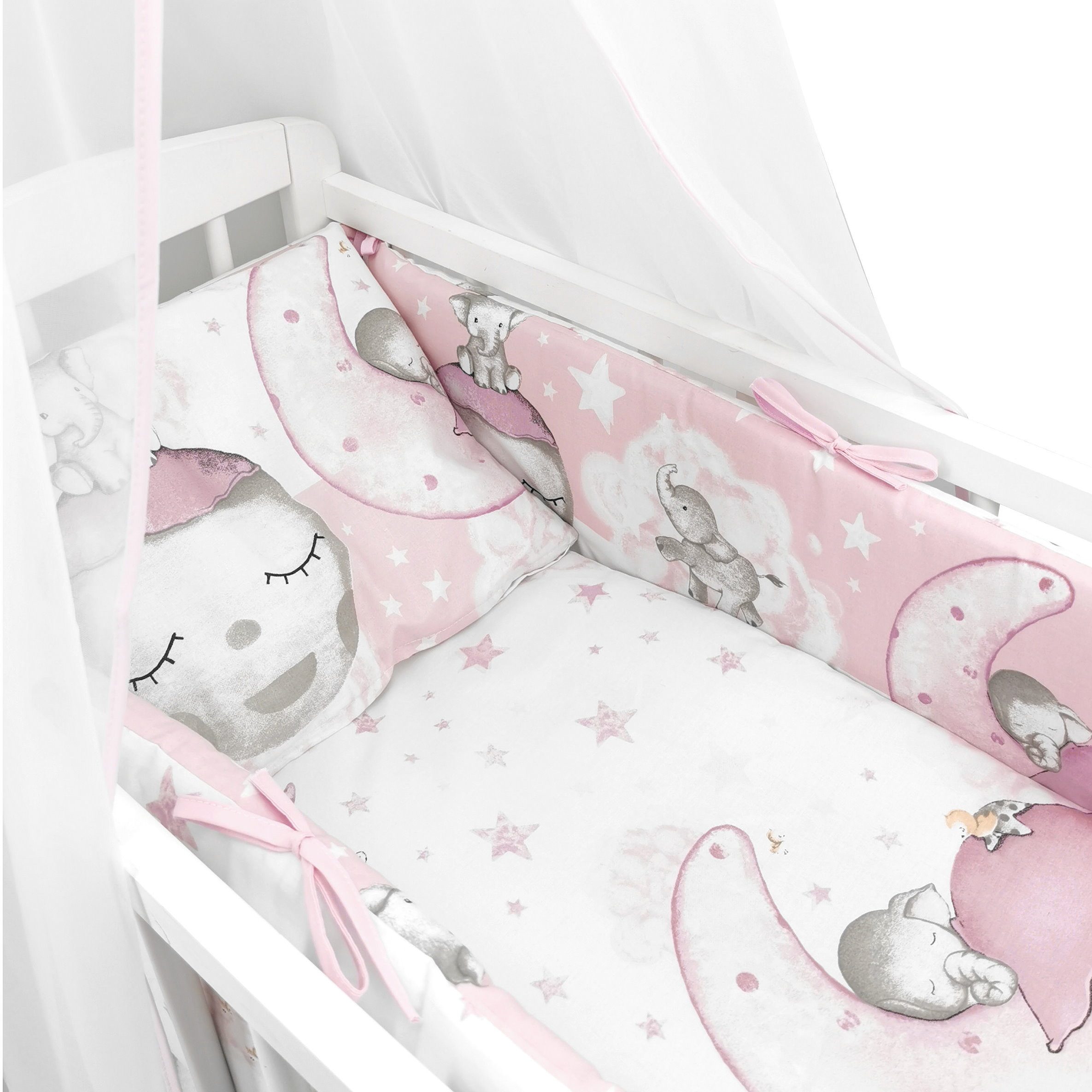 Baby-Delux Babybettwäsche Baby Wiegenset Elefant Mond, günstig online kaufen