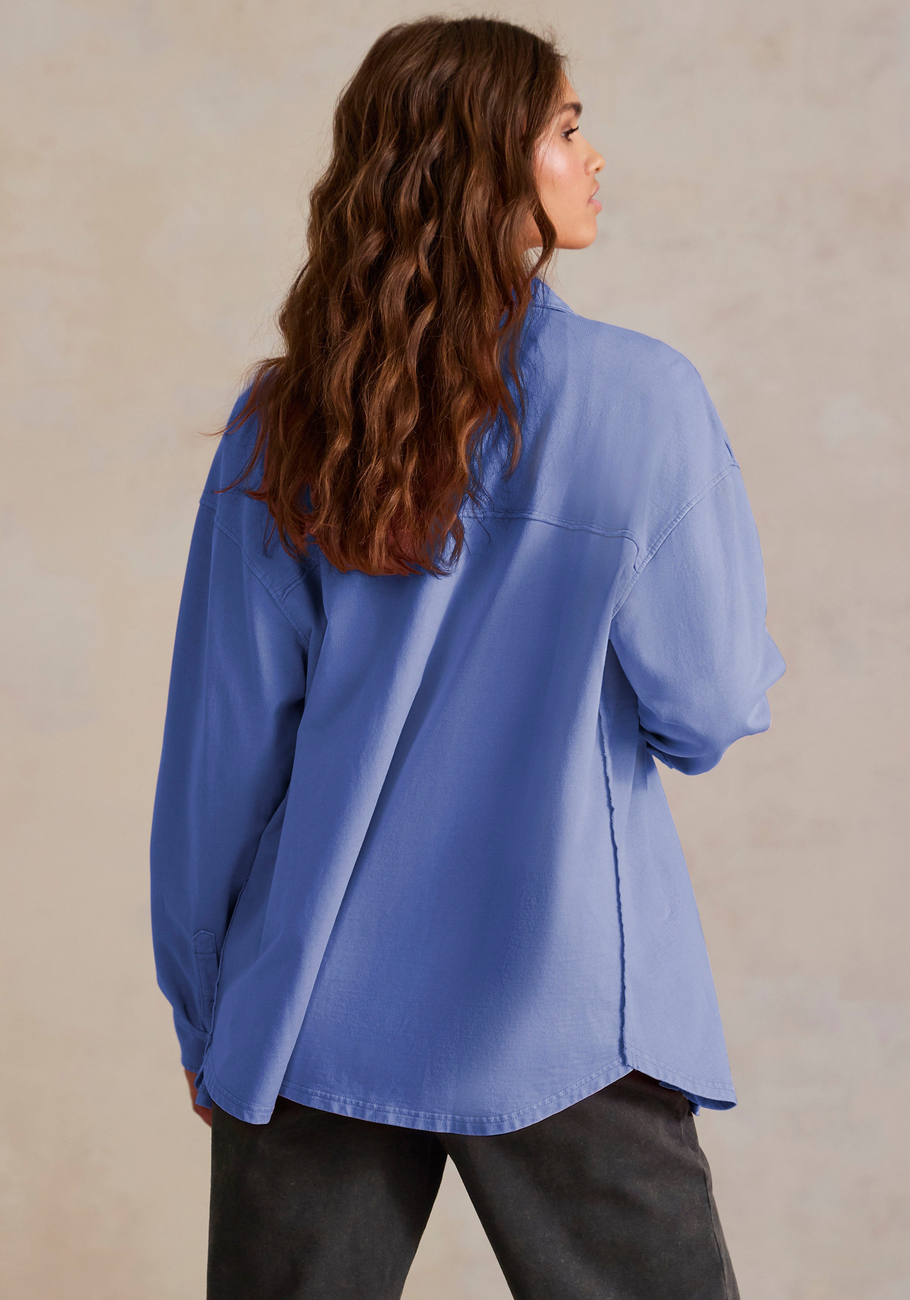 Buffalo Blusenshirt Loungeshirt im Used-Look, Loungewear
