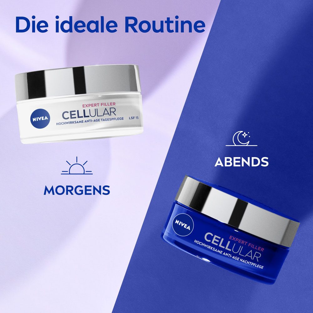Nivea Pflege-Set CELLULAR EXPERT FILLER ANTI-AGE TAGES- & NACHTPFLEGE, 2-tlg., für das Gesicht, mit pflegender Formulierung