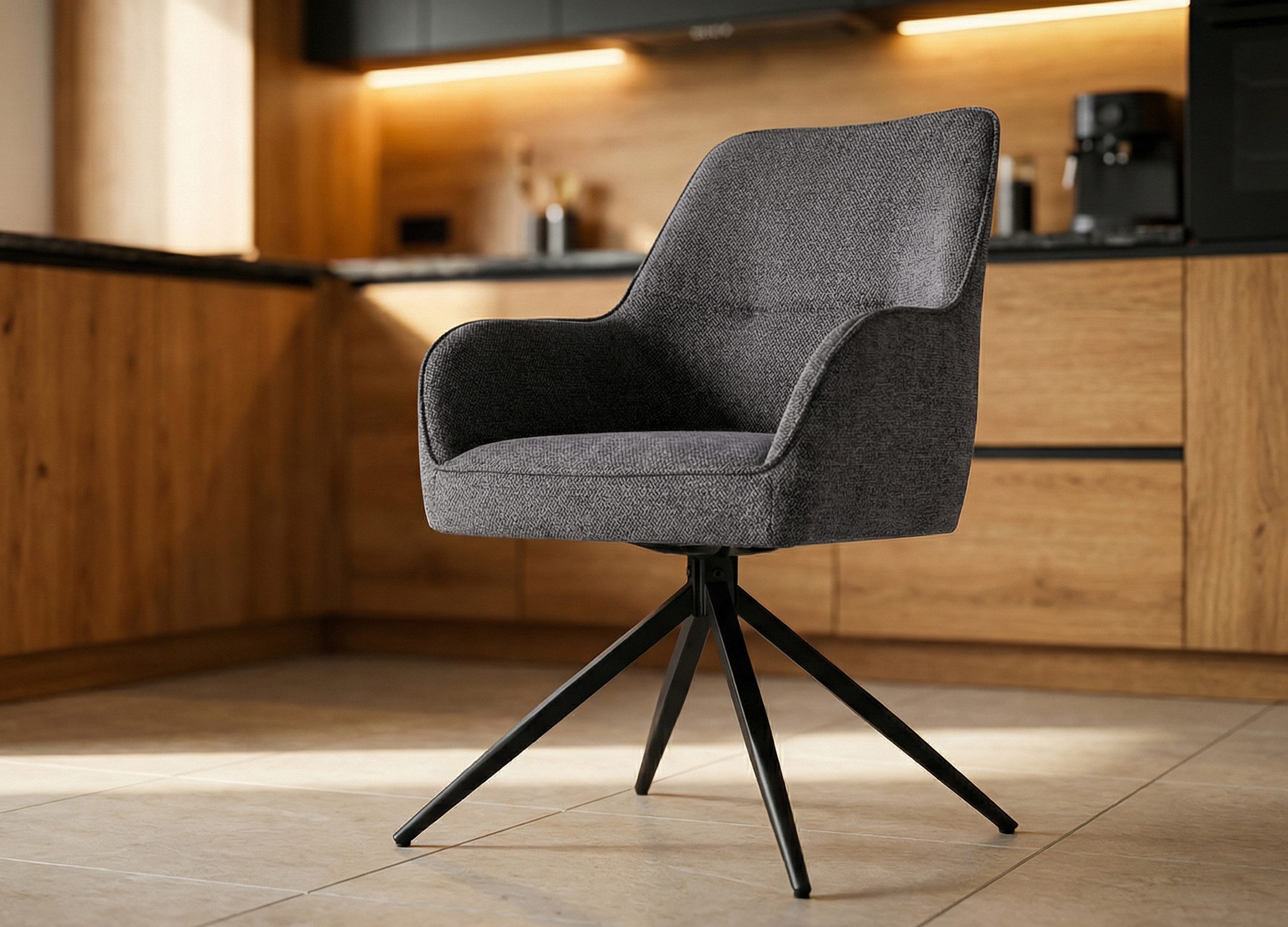 Massivart® Polsterstuhl drehbar 360 Grad, Esszimmerstuhl, Taschenfederkern günstig online kaufen