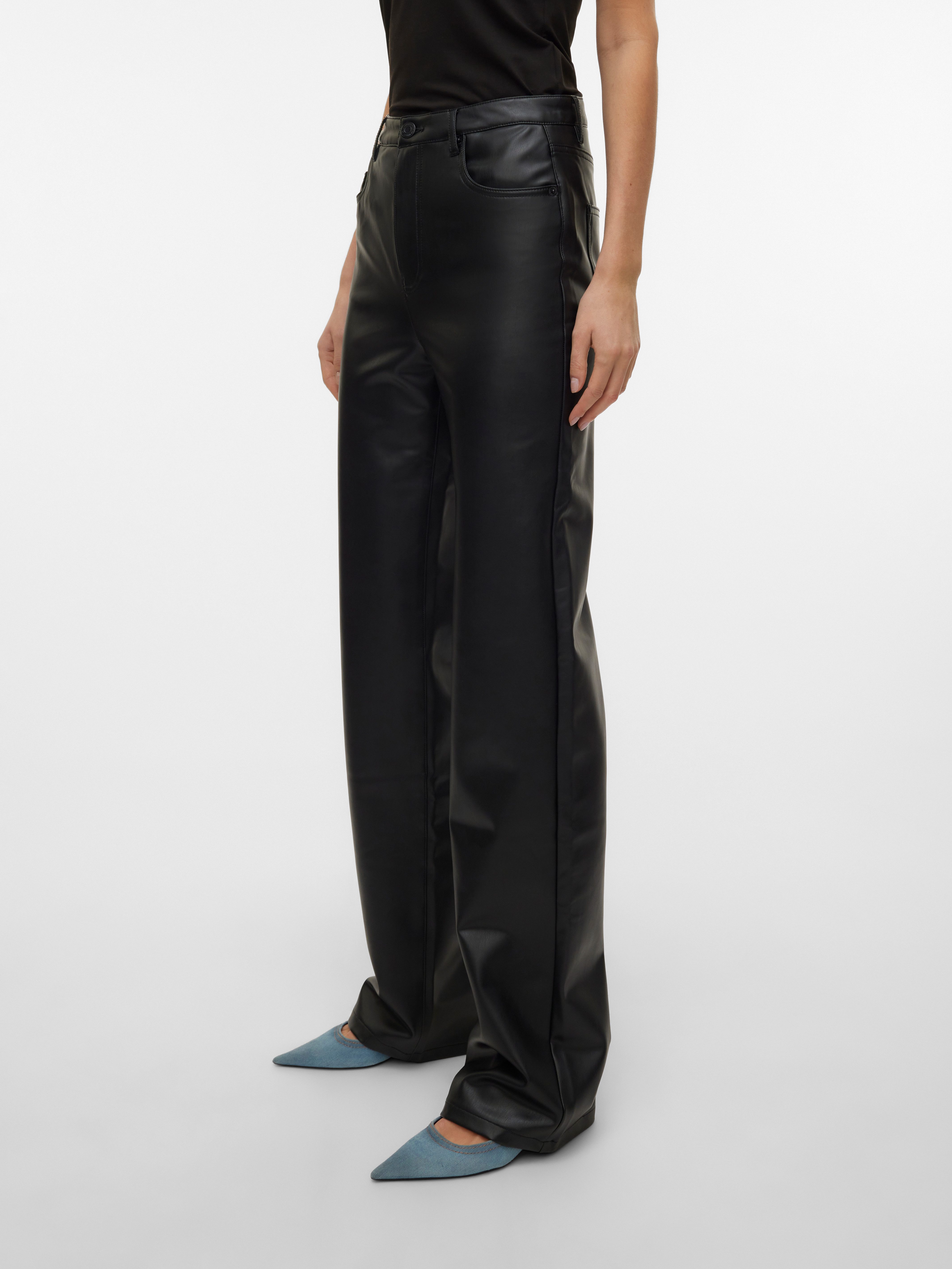 Vero Moda Lederimitathose VMTESSA HR WIDE PL PANTS NOOS günstig online kaufen