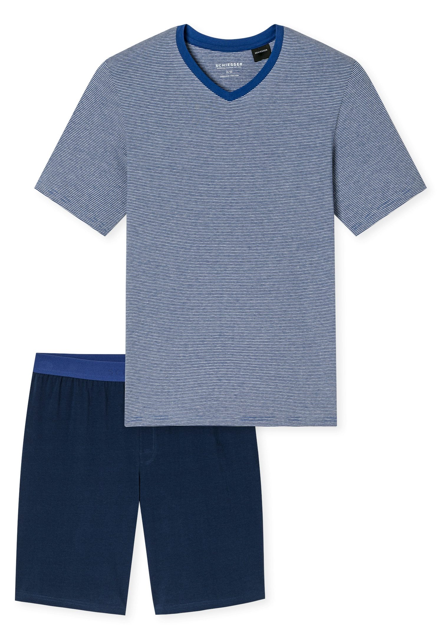 Schiesser Shorty 95/5 Nightwear (2 tlg) mit V-Ausschnitt, Kurzarm, in weicher Single-Jersey Qualität