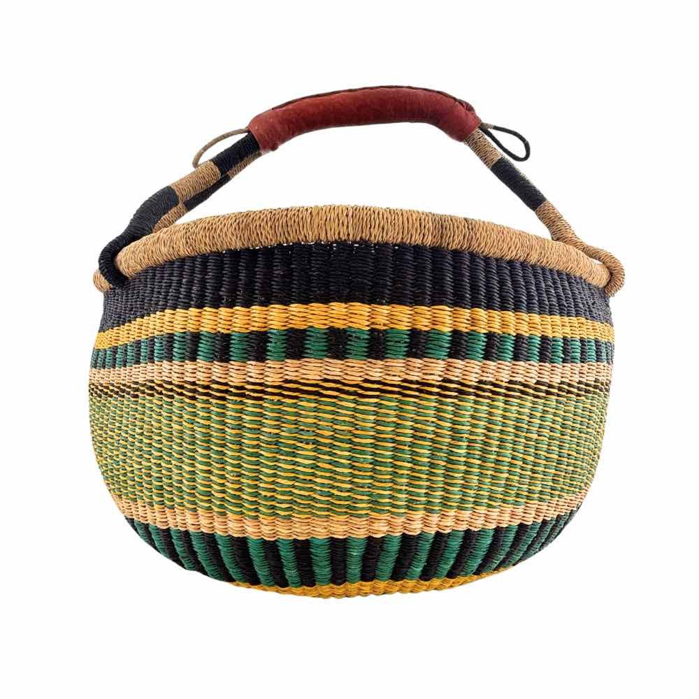 maishameanslife Einkaufskorb Bolga Korb - New Ho - Rund, 25,00 l, Kunstvoll geflochtene Bolga Körbe – Charakterstücke voller Tradition